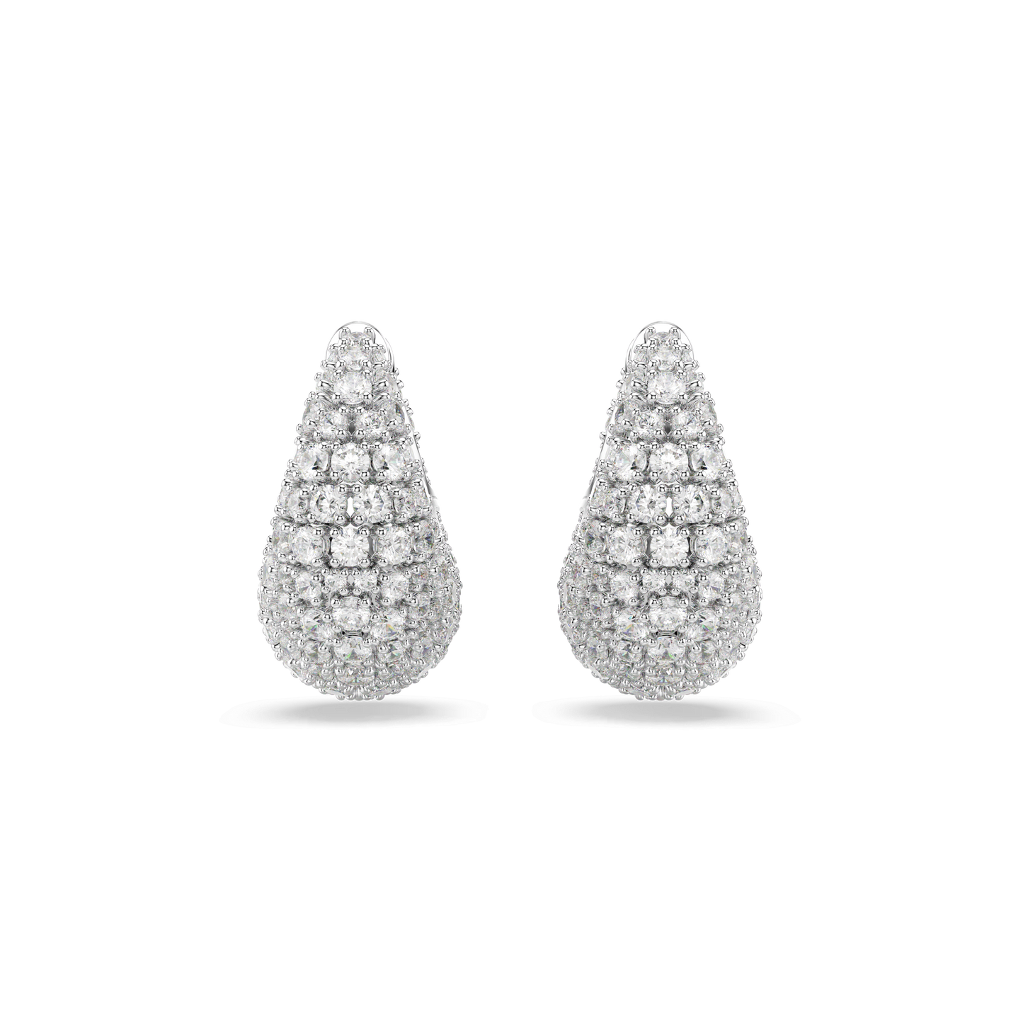 Sublima earrings, Large, White, Rhodium plated 5732281