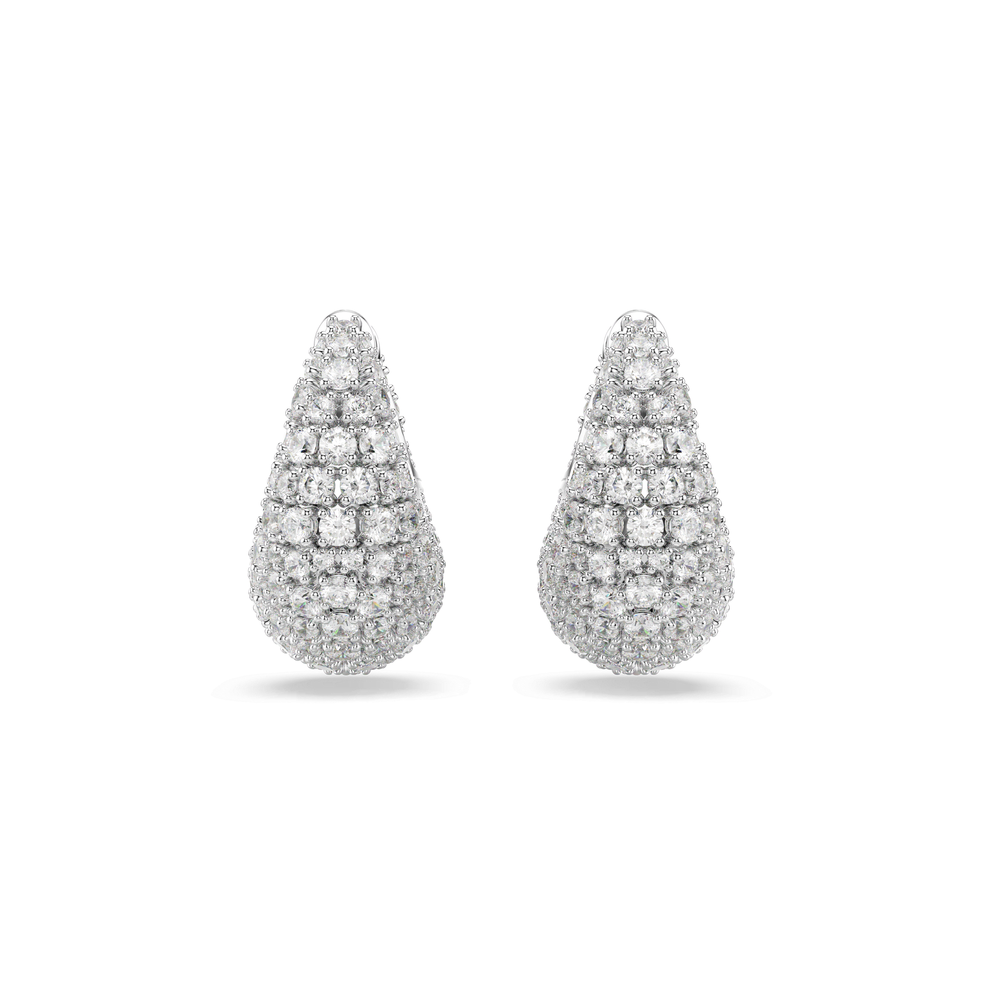 Sublima earrings, Large, White, Rhodium plated 5732281
