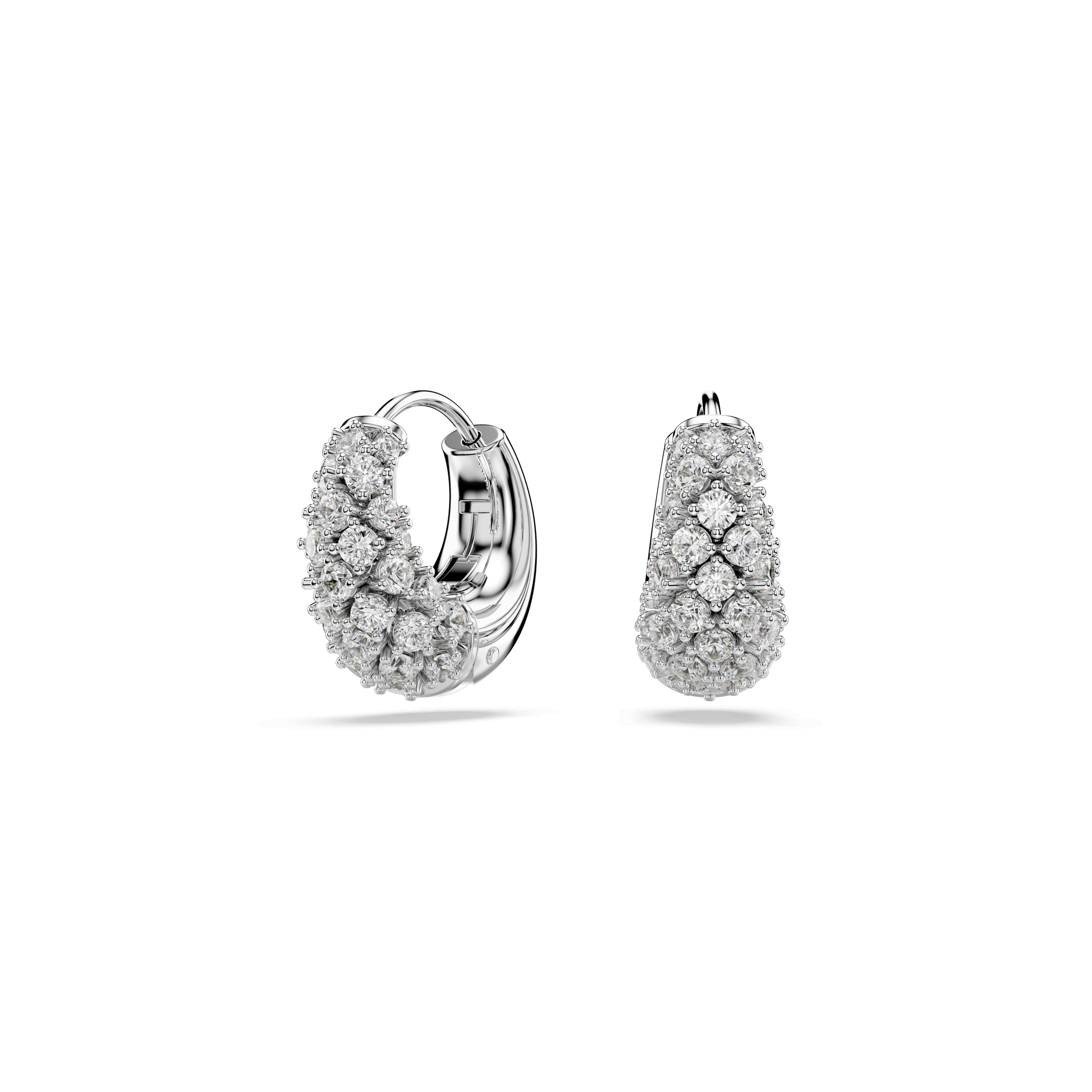 Sublima earrings, White, Rhodium plated 5732282