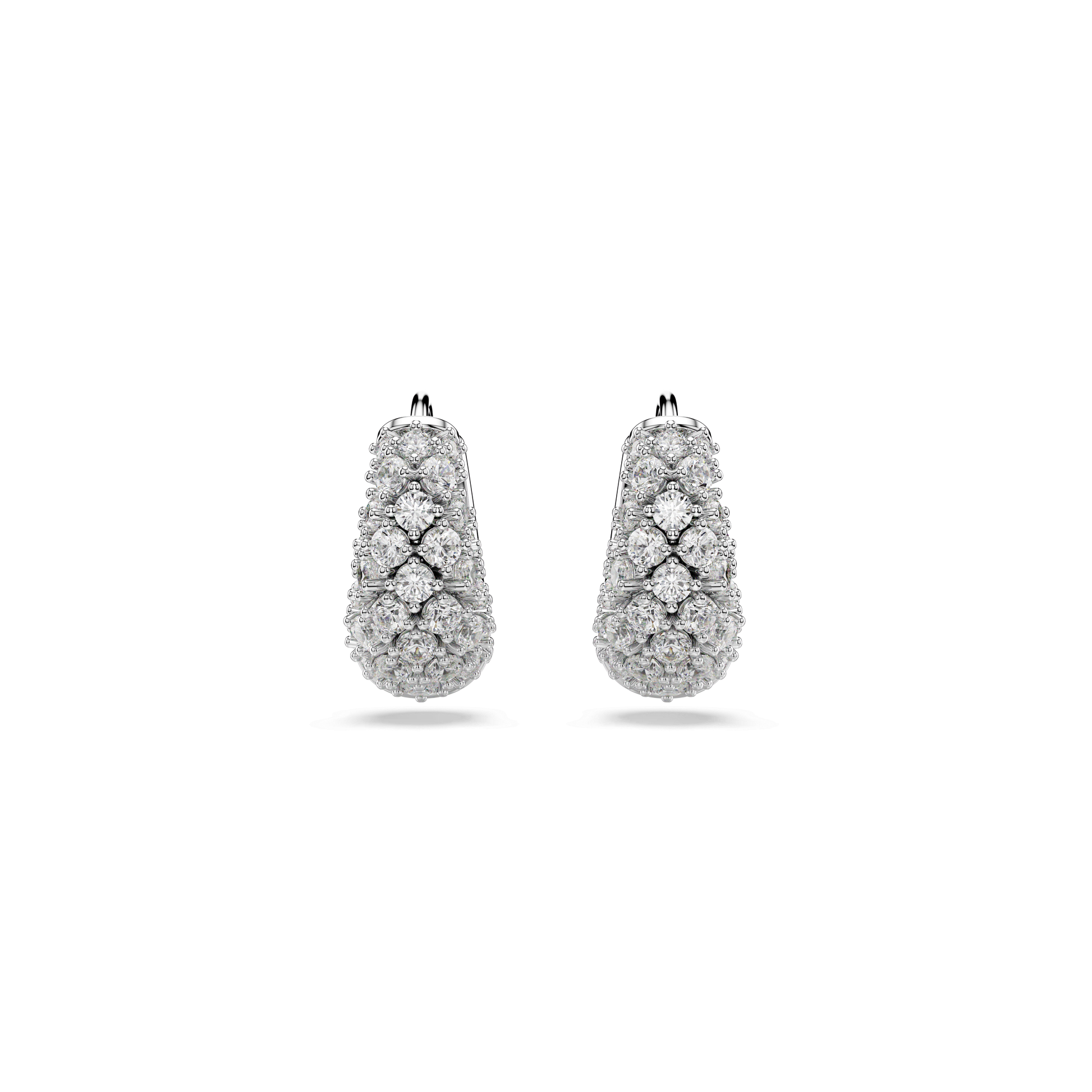 Sublima earrings, White, Rhodium plated 5732282