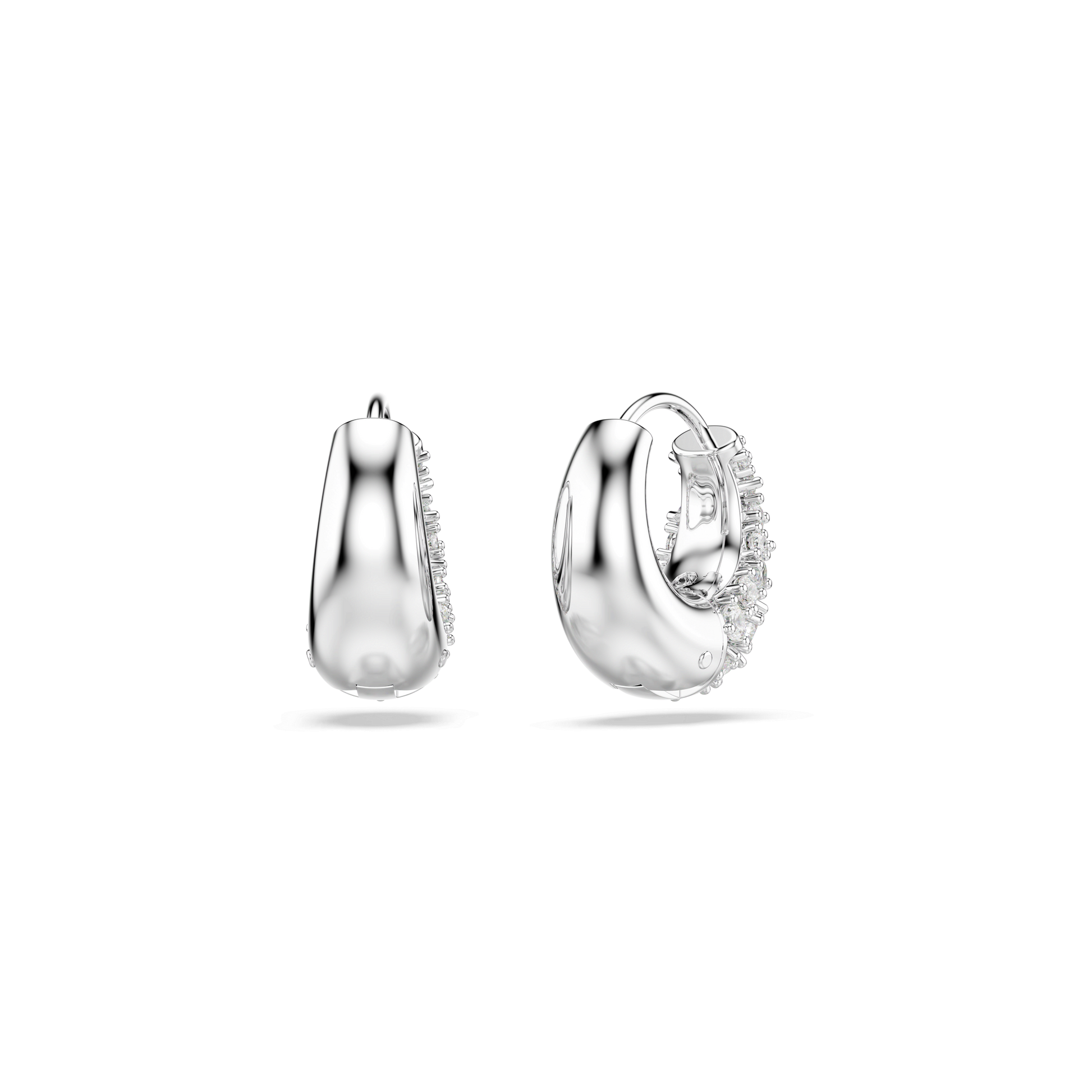 Sublima earrings, White, Rhodium plated 5732282