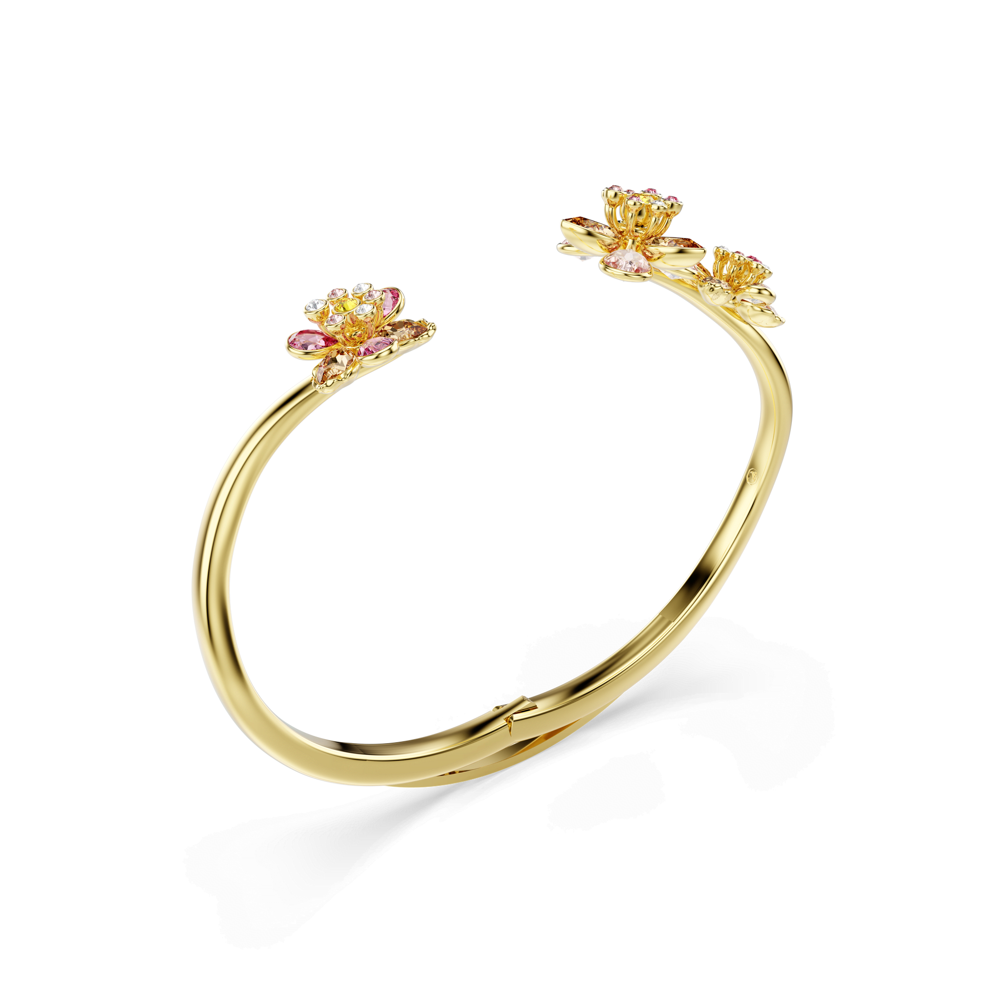 Idyllia bangle, Mixed cuts, Flower, Multicolored, Gold-tone plated 5732387