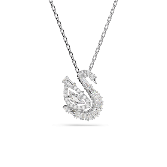 Swan pendant, Mixed cuts, Swan, White 5732412