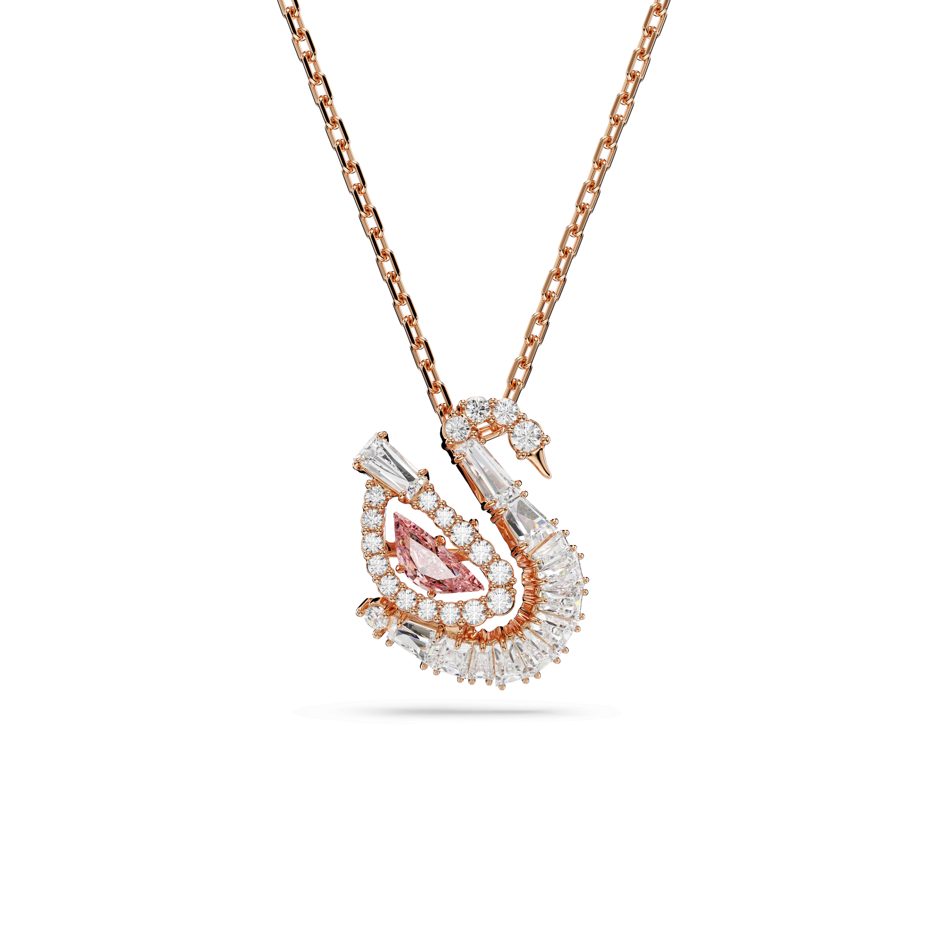 Swan pendant, Mixed cuts, Swan, Pink 5732414