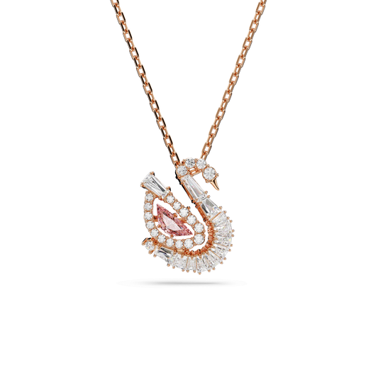 Swan pendant, Mixed cuts, Swan, Pink 5732414