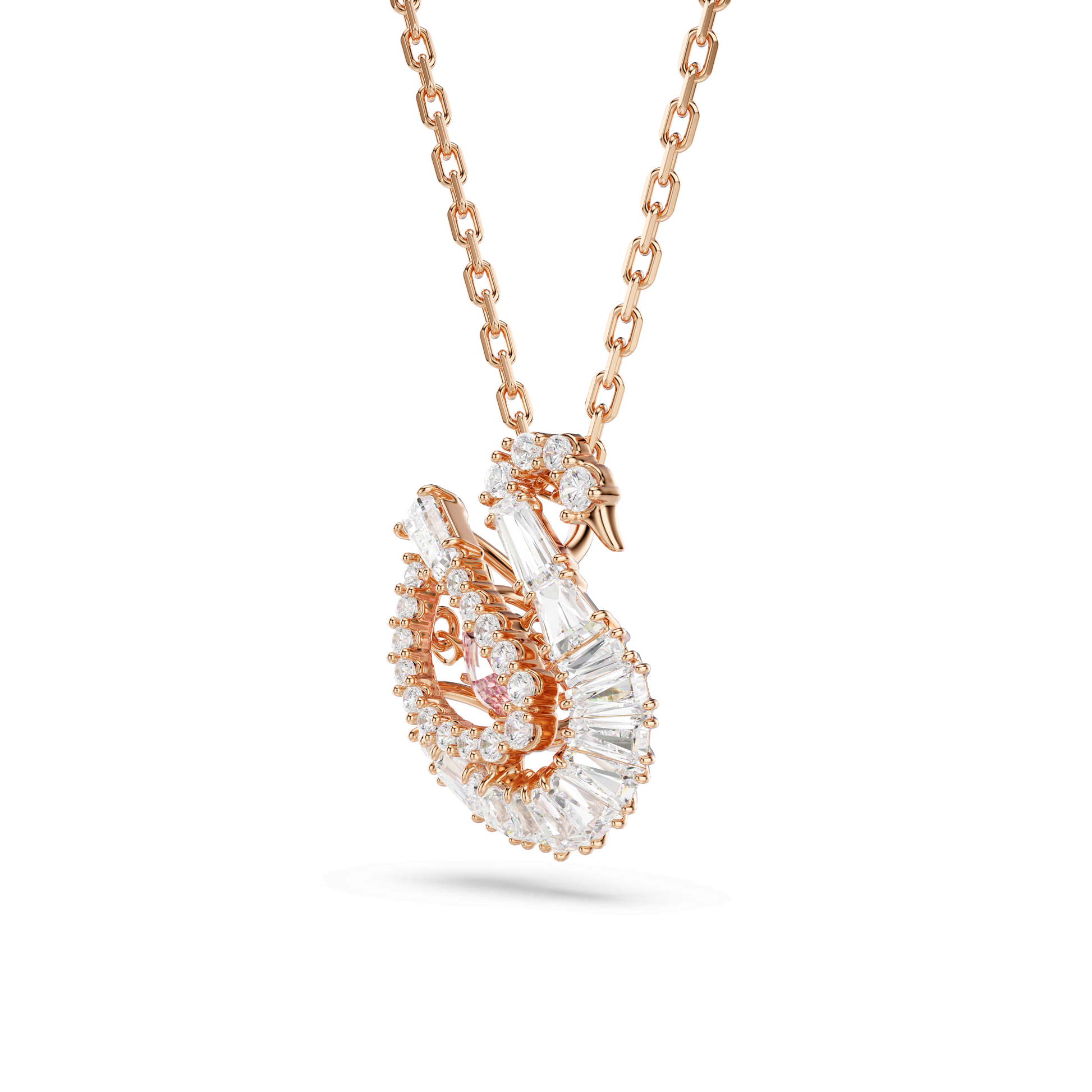 Swan pendant, Mixed cuts, Swan, Pink 5732414
