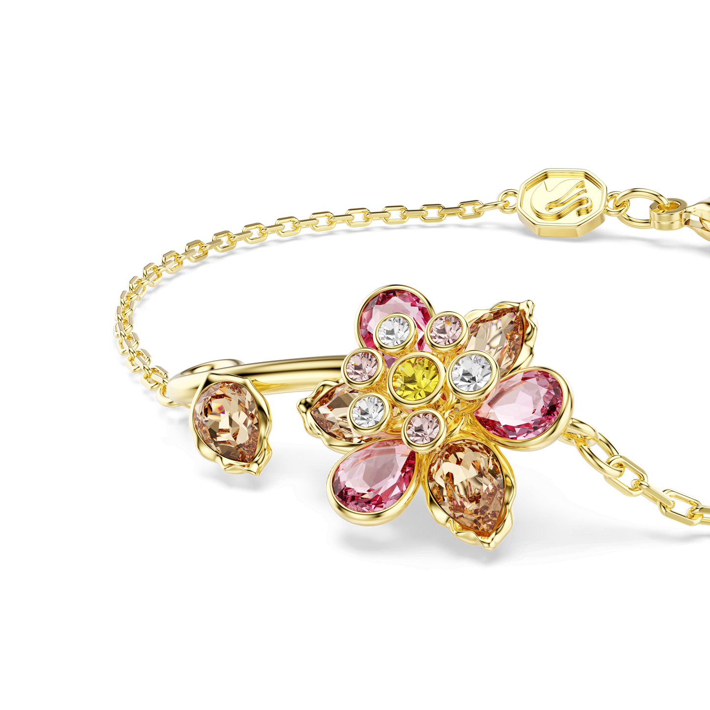 Idyllia bracelet, Mixed cuts, Flower, Multicolored, Gold-tone plated 5732423