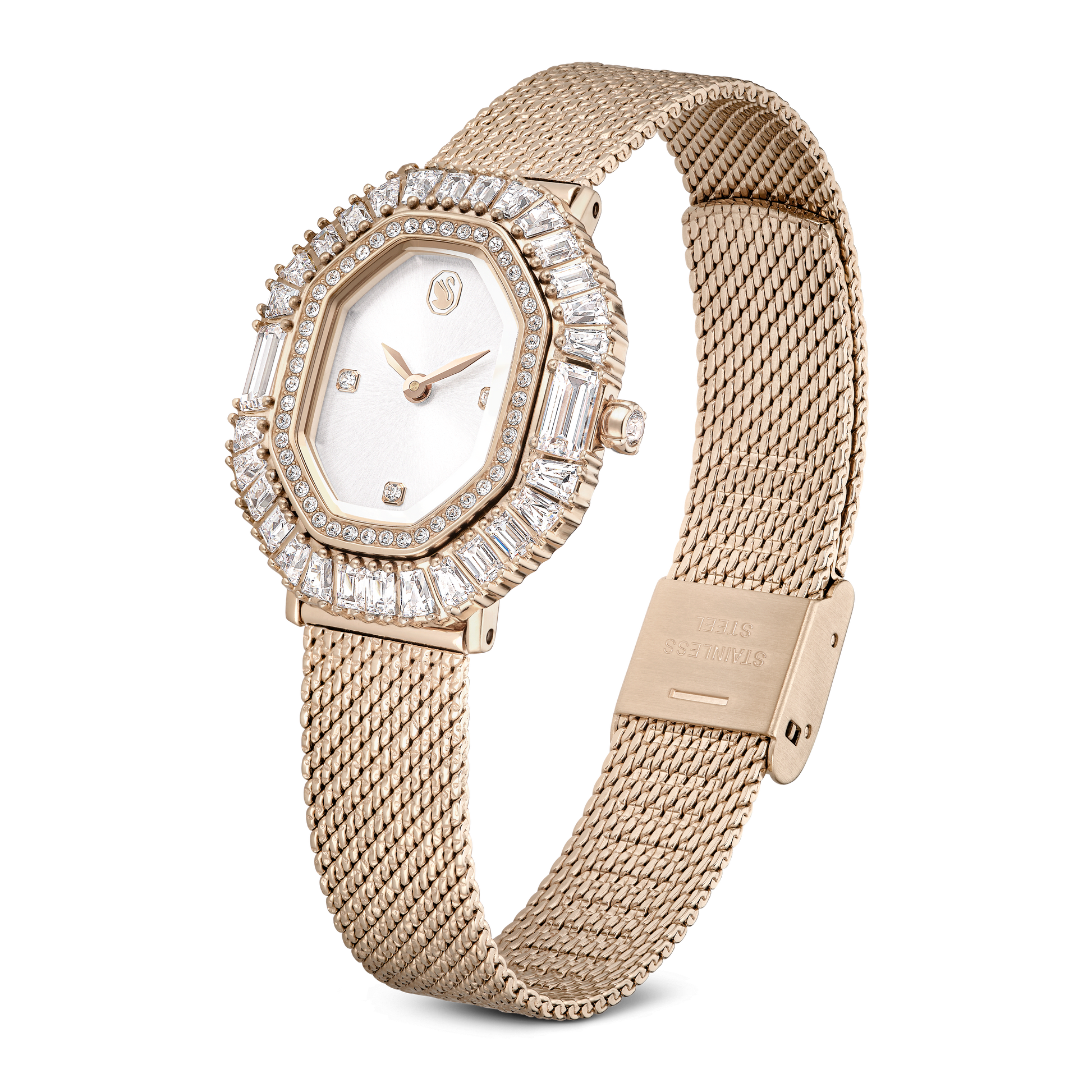 Matrix octagon watch, Metal bracelet, Gold tone, Champagne gold-tone finish 5732501