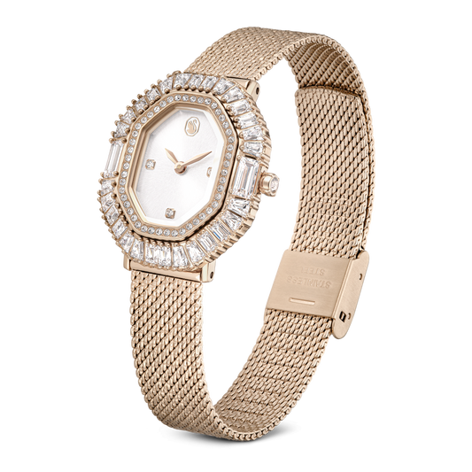 Matrix octagon watch, Metal bracelet, Gold tone, Champagne gold-tone finish 5732501