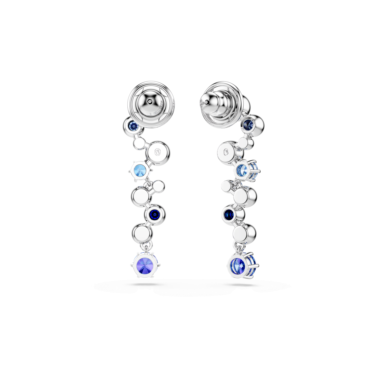 Constella drop earrings, Mixed cuts, Blue, Rhodium plated 5732775