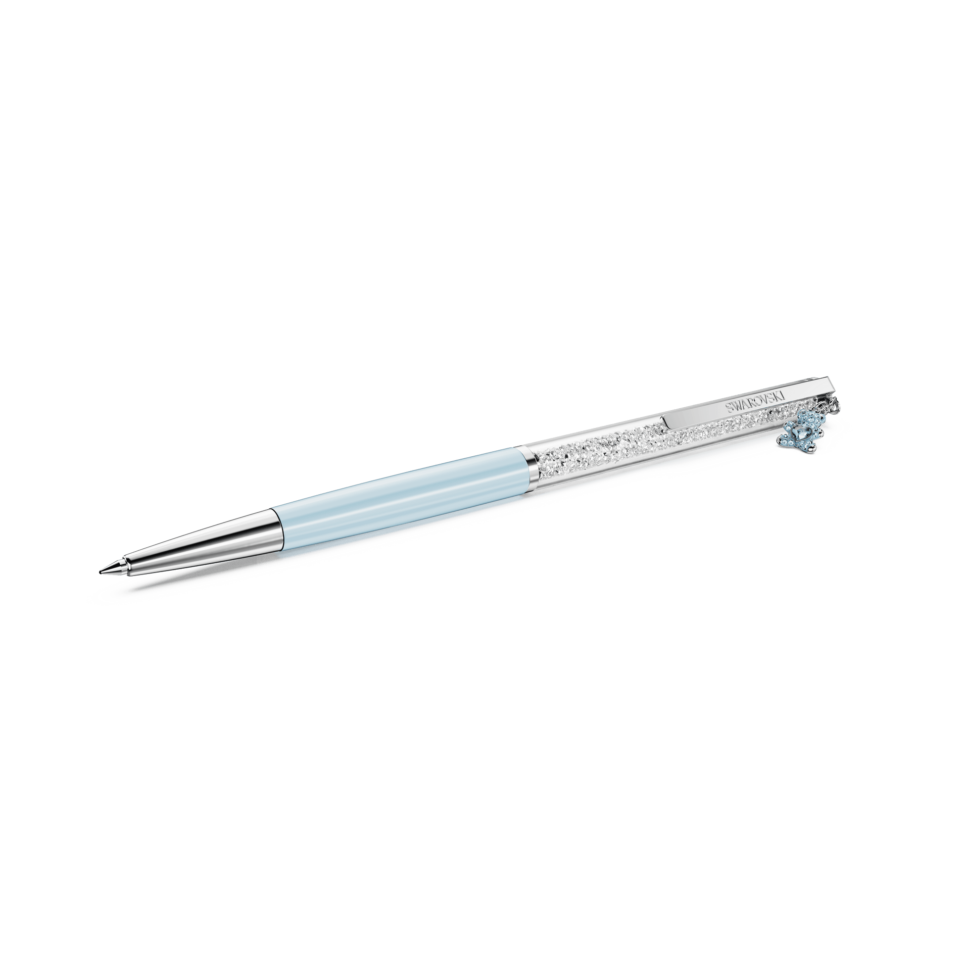 Crystalline ballpoint pen, Teddy, Blue, Blue lacquered, Chrome plated 5732980