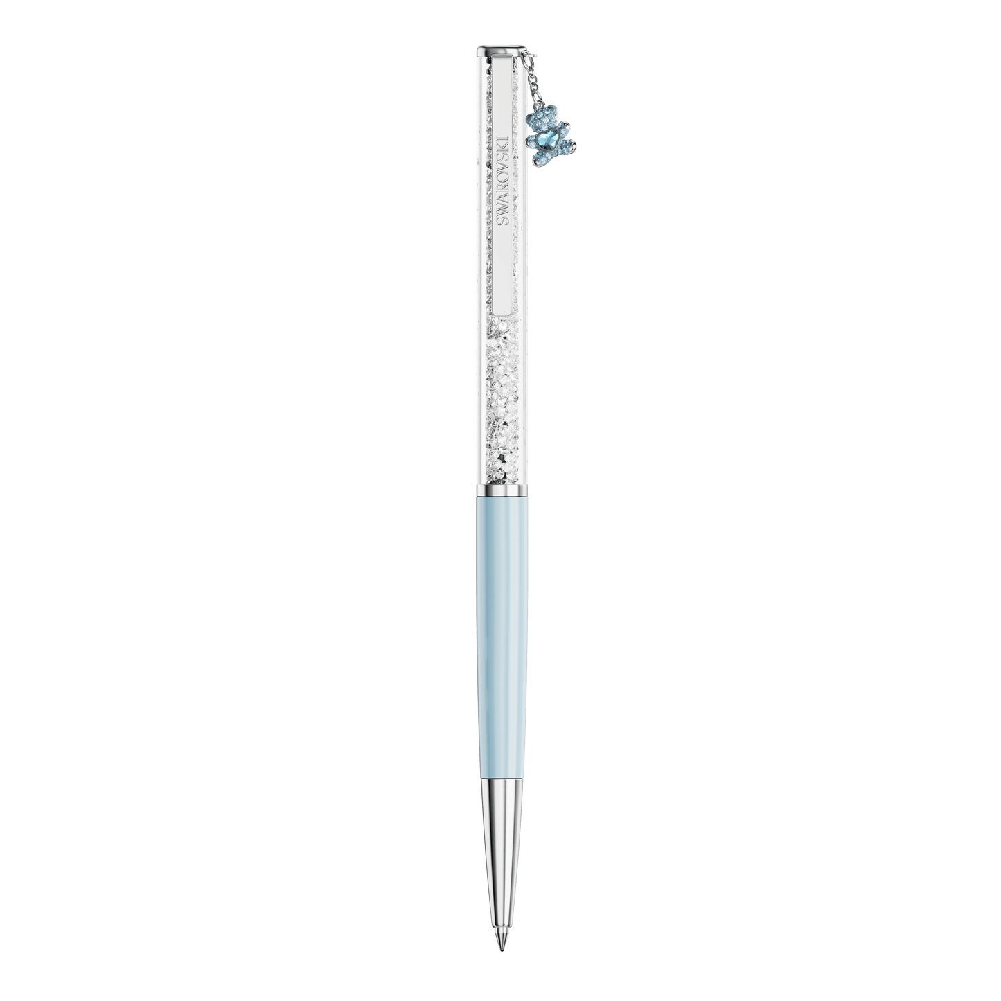 Crystalline ballpoint pen, Teddy, Blue, Blue lacquered, Chrome plated 5732980