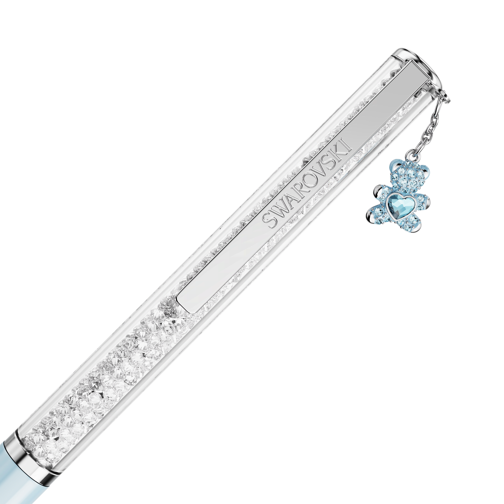 Crystalline ballpoint pen, Teddy, Blue, Blue lacquered, Chrome plated 5732980