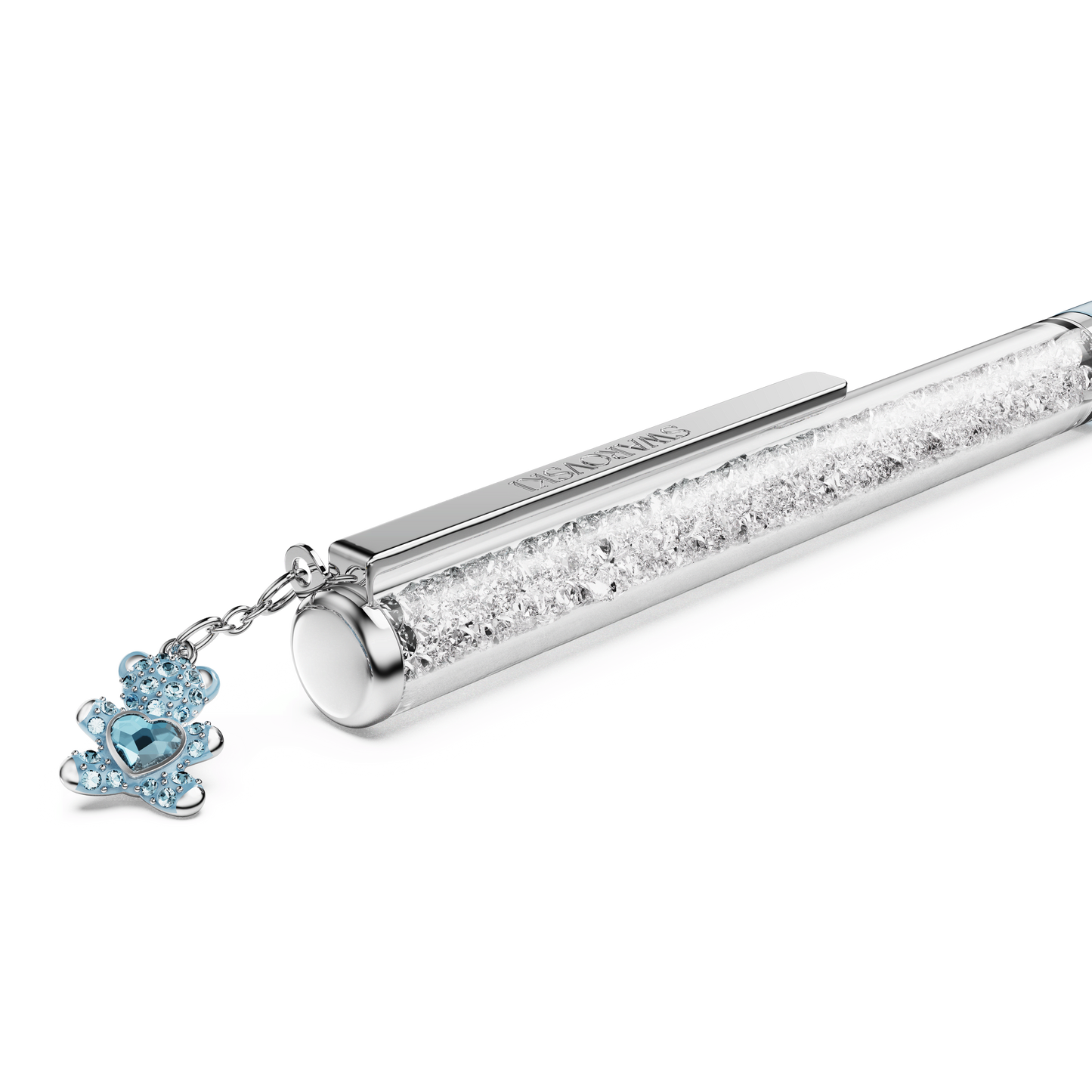 Crystalline ballpoint pen, Teddy, Blue, Blue lacquered, Chrome plated 5732980
