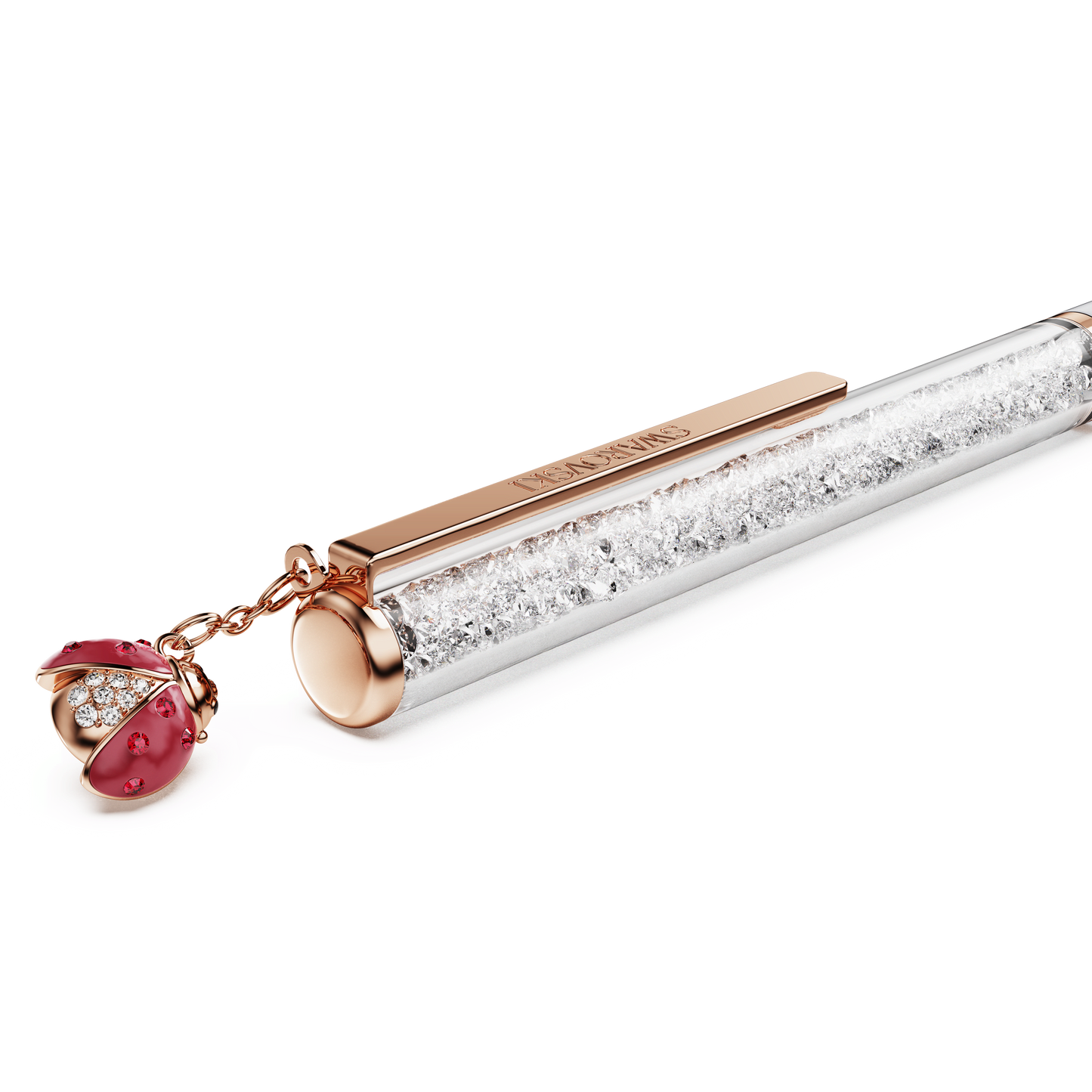Crystalline ballpoint pen, Ladybug, White, Red lacquered, Rose gold-tone plated 5732981