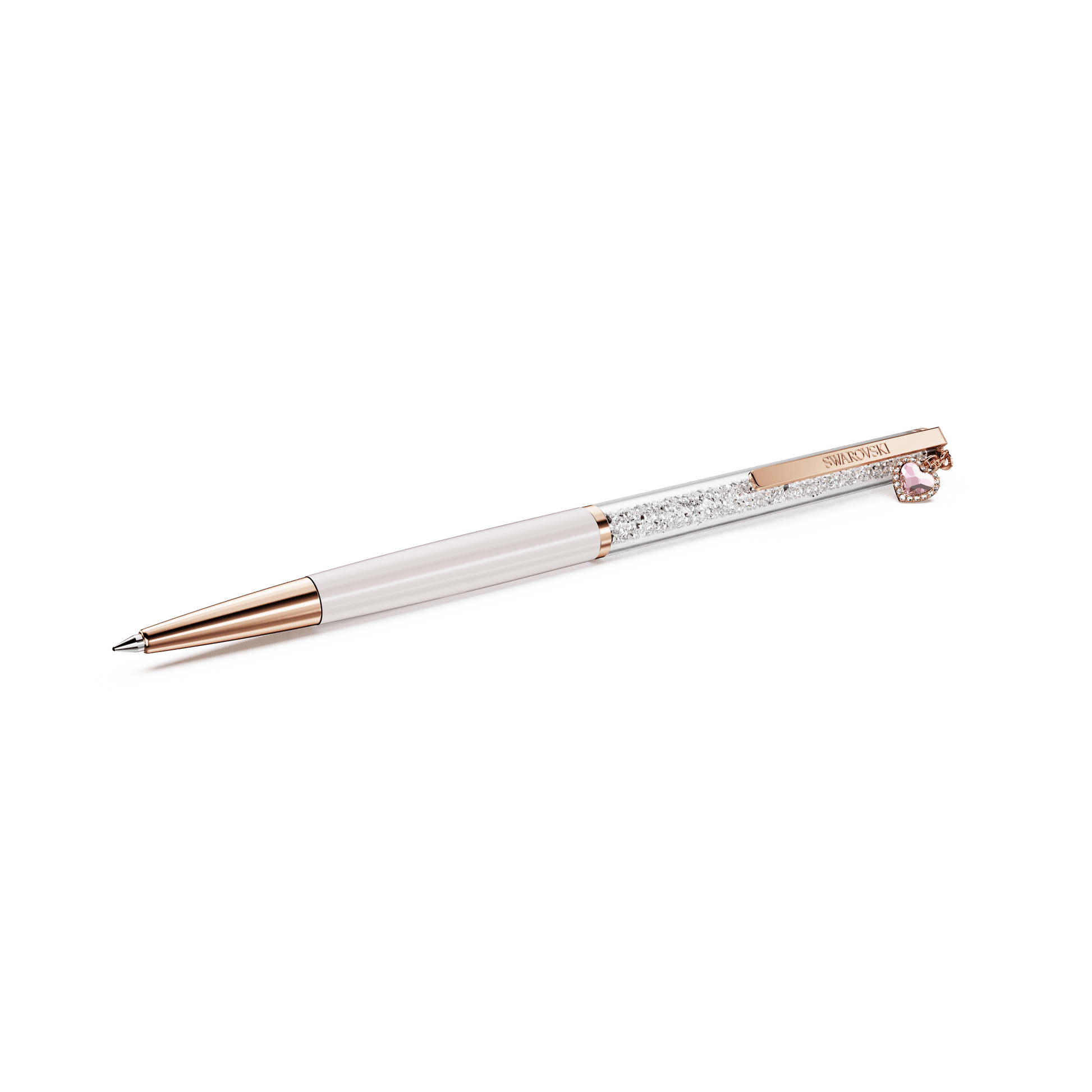 Crystalline ballpoint pen, Heart, Pink, Pink lacquered, Rose gold-tone plated 5732990