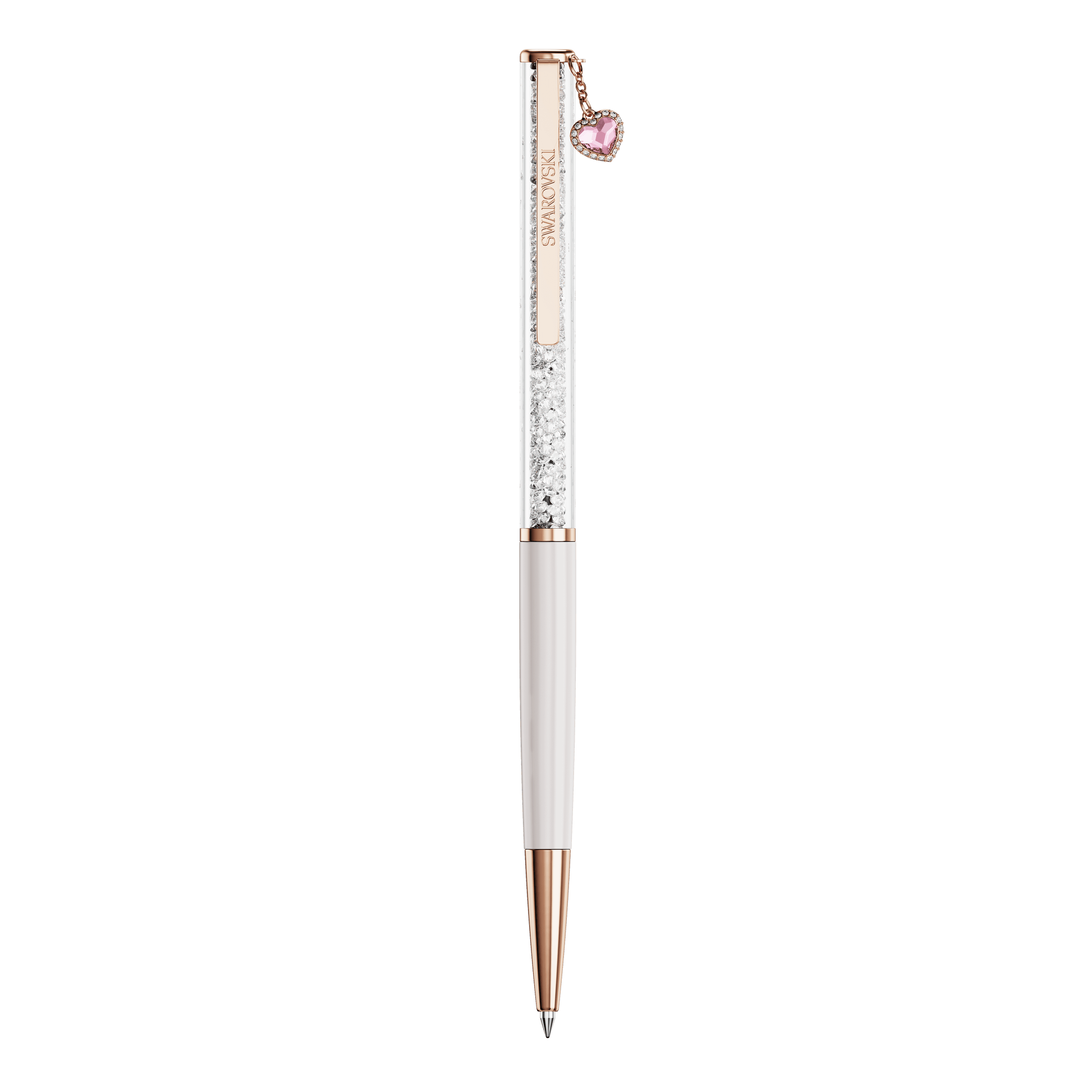 Crystalline ballpoint pen, Heart, Pink, Pink lacquered, Rose gold-tone plated 5732990
