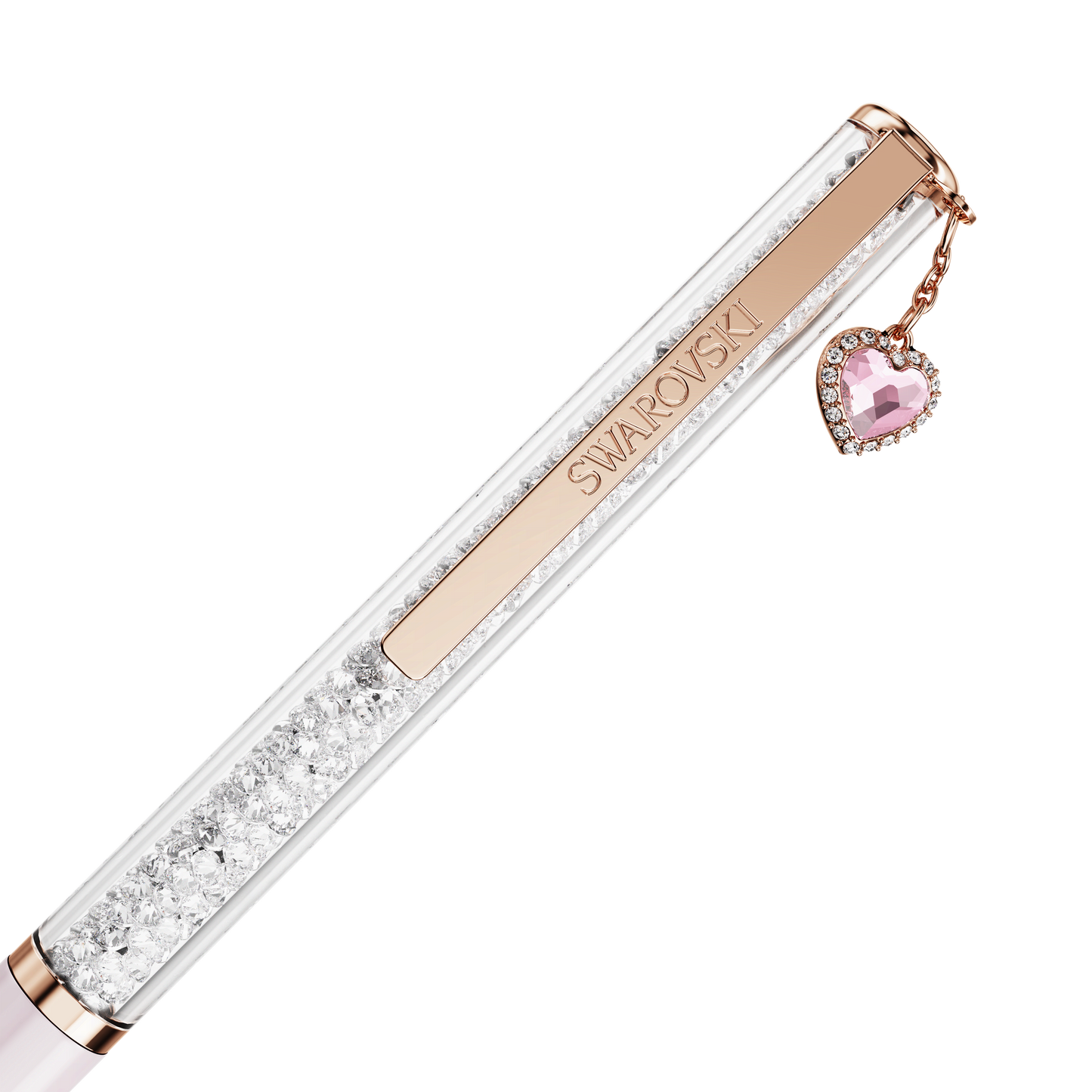 Crystalline ballpoint pen, Heart, Pink, Pink lacquered, Rose gold-tone plated 5732990