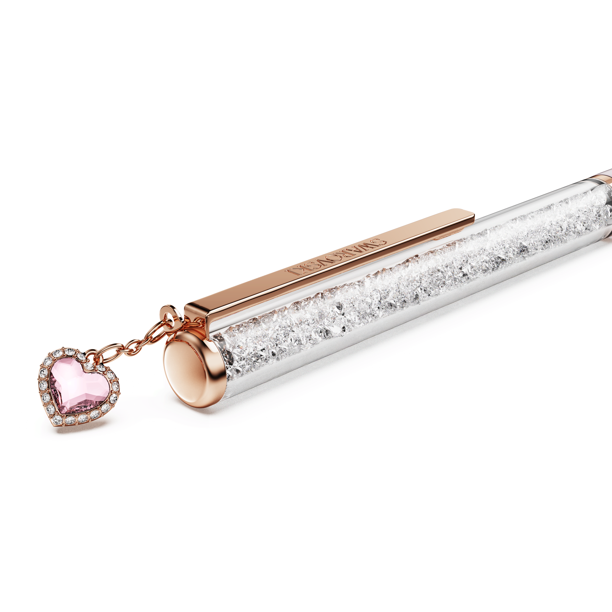 Crystalline ballpoint pen, Heart, Pink, Pink lacquered, Rose gold-tone plated 5732990
