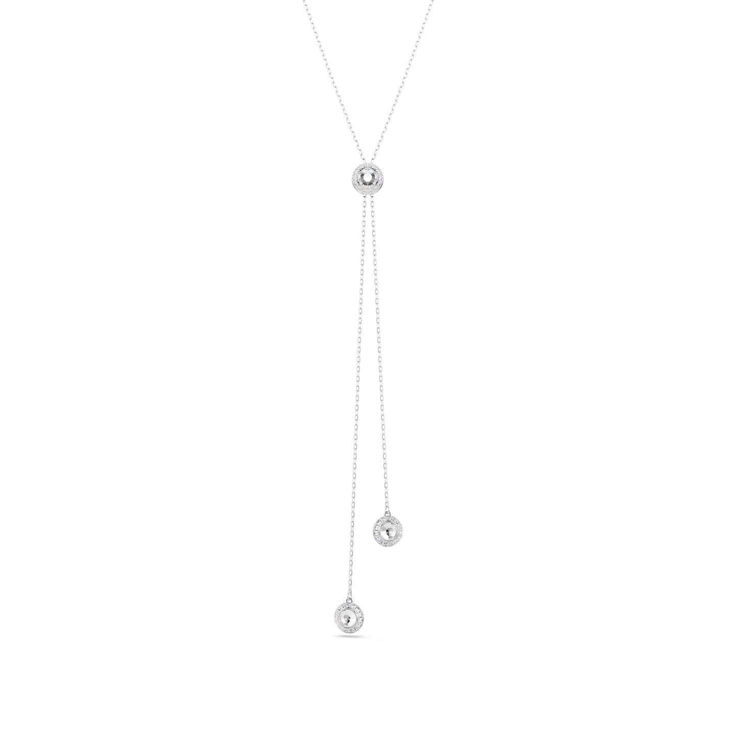 Una Angelic Y pendant, Round cut, White, Rhodium plated 5733067