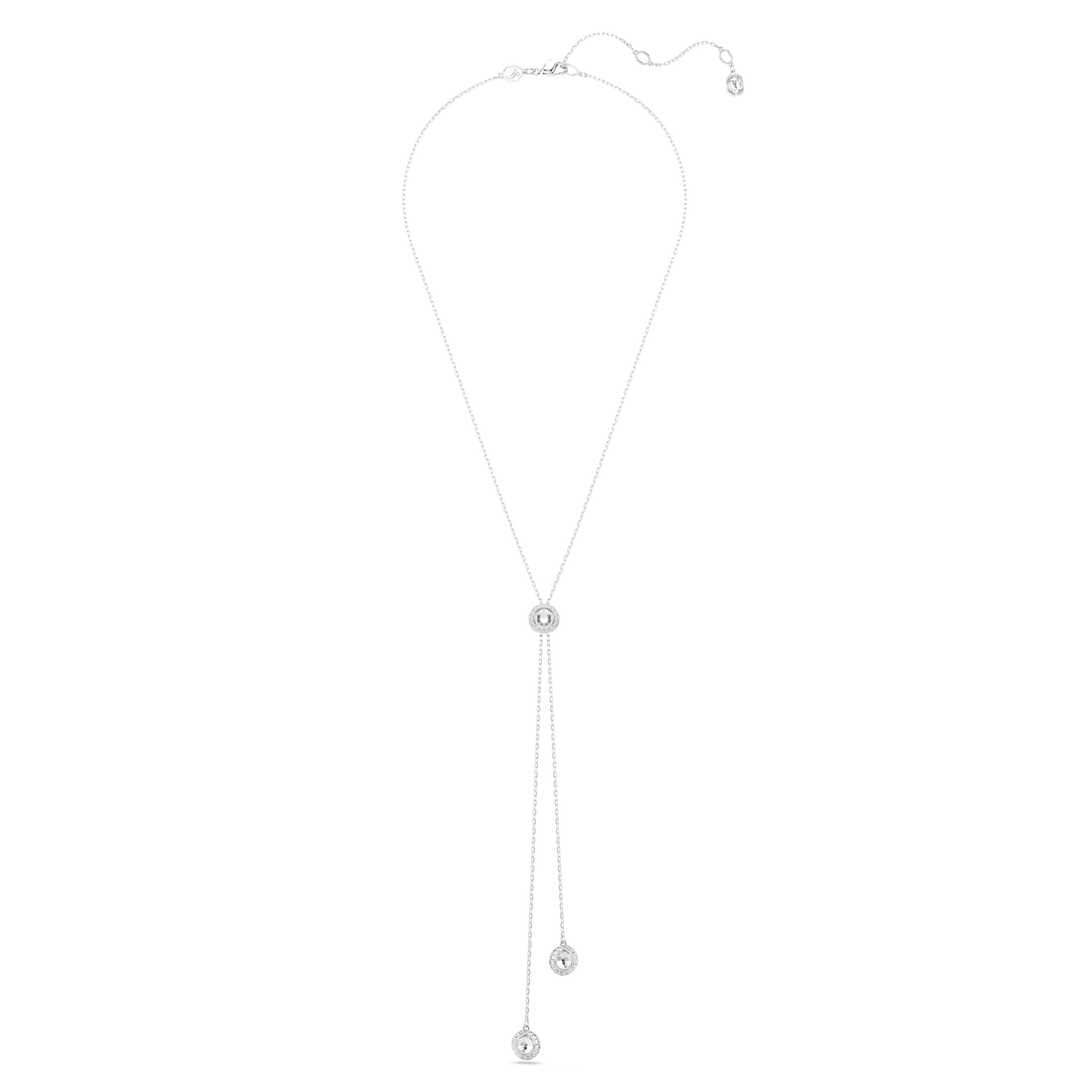Una Angelic Y pendant, Round cut, White, Rhodium plated 5733067