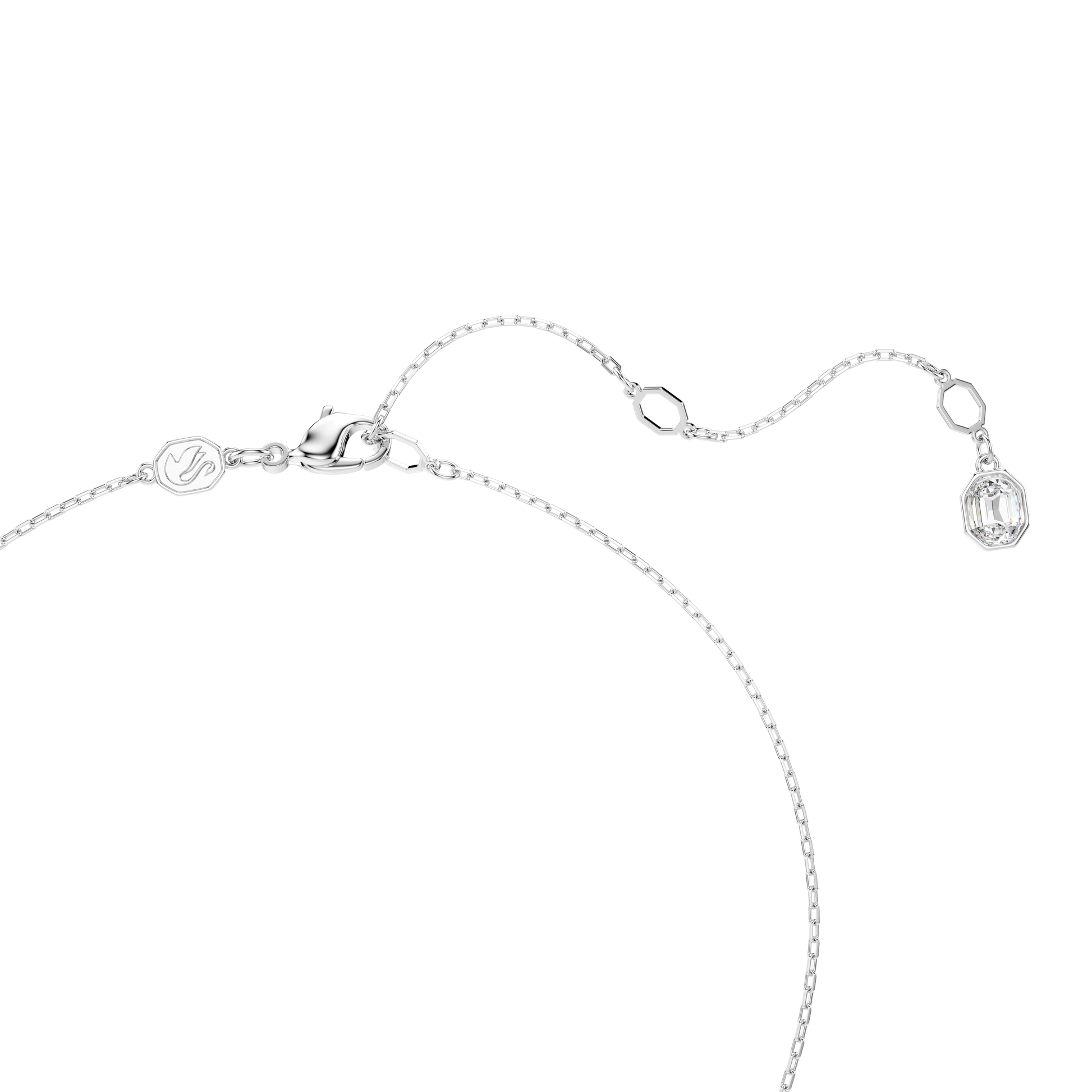Una Angelic Y pendant, Round cut, White, Rhodium plated 5733067