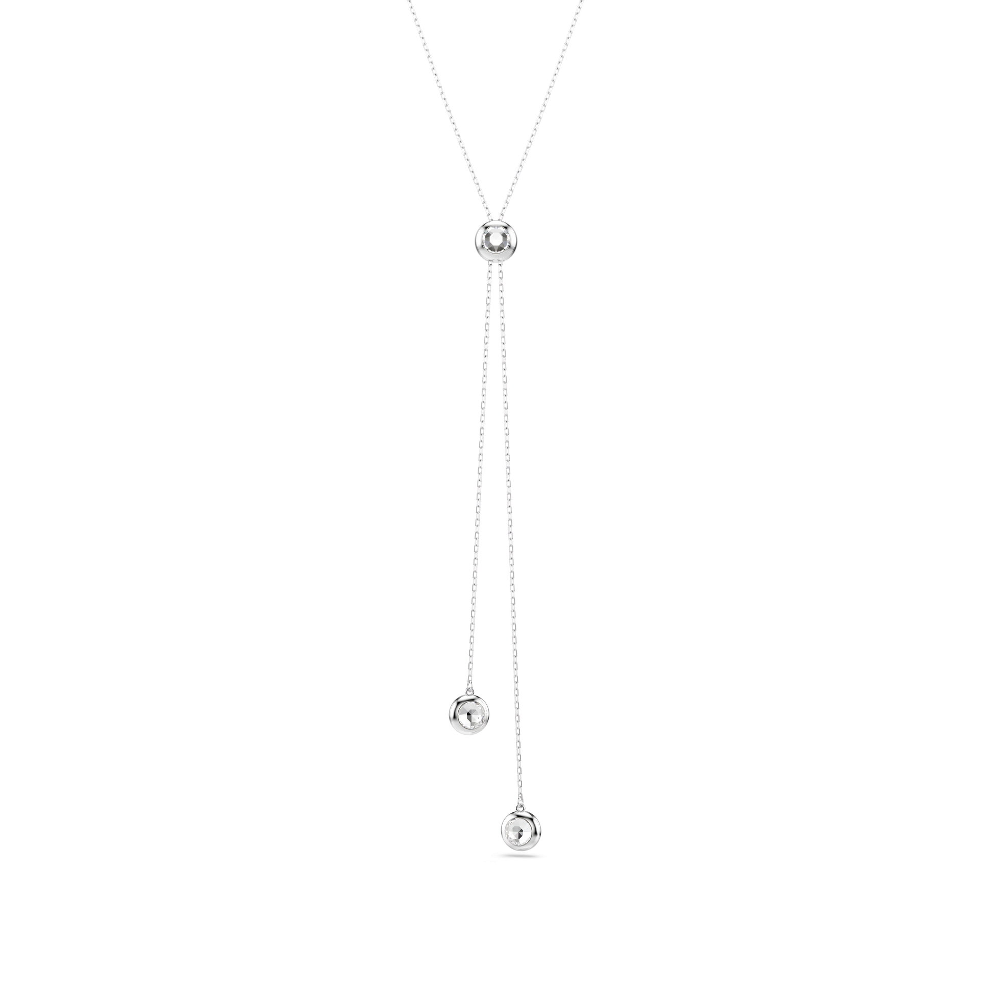 Una Angelic Y pendant, Round cut, White, Rhodium plated 5733067