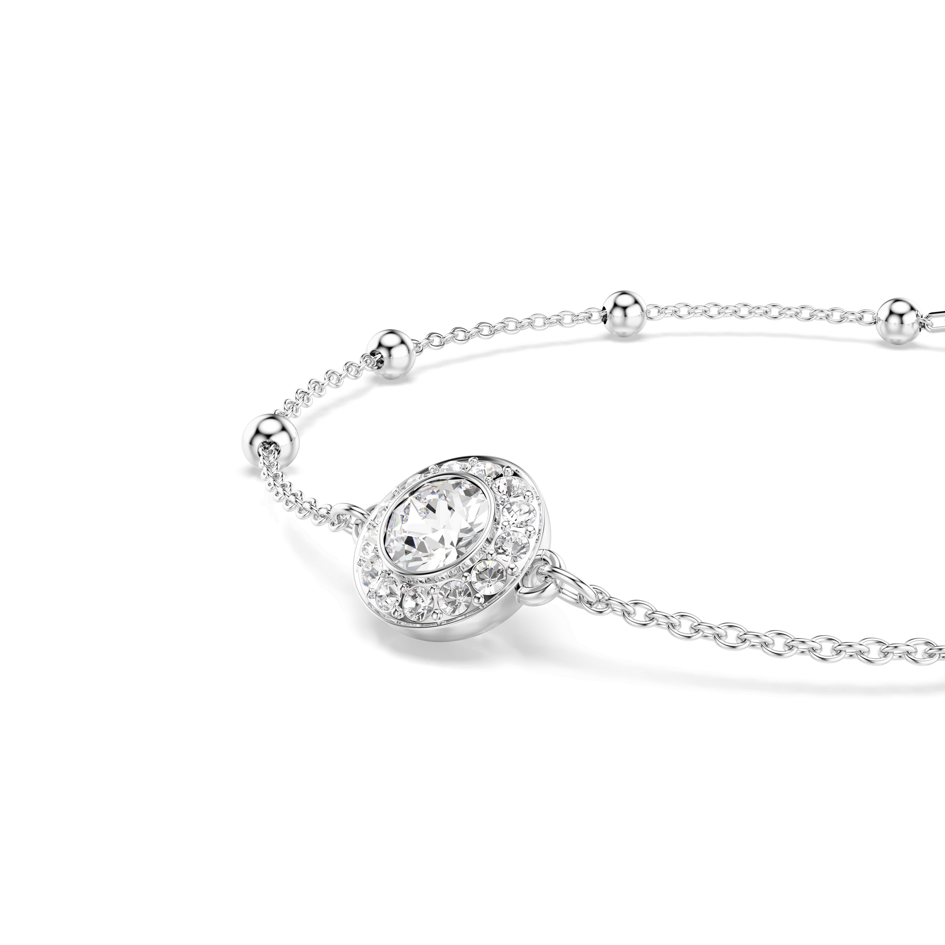 Una Angelic bracelet, Round cut, White, Rhodium plated 5733196