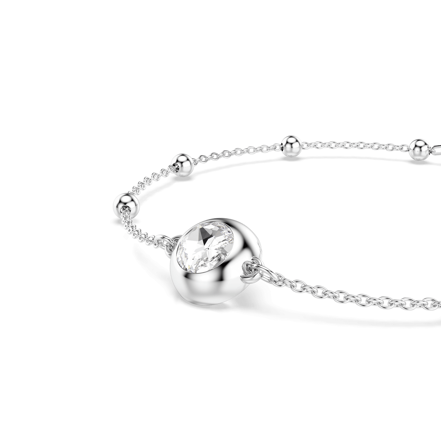 Una Angelic bracelet, Round cut, White, Rhodium plated 5733196