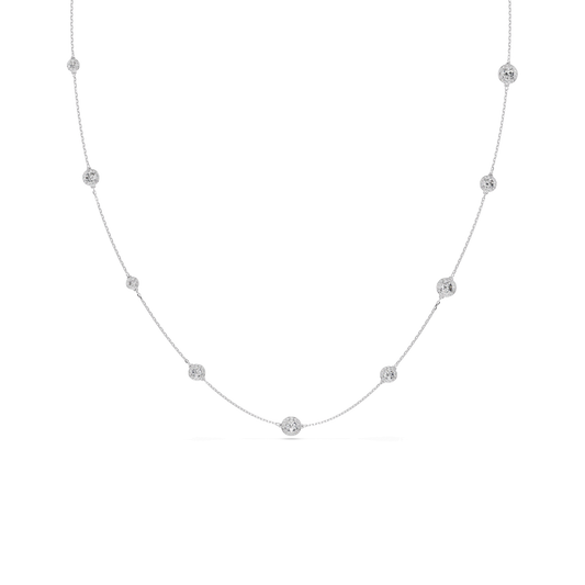 Una Angelic strandage, Round cut, White, Rhodium plated 5733197