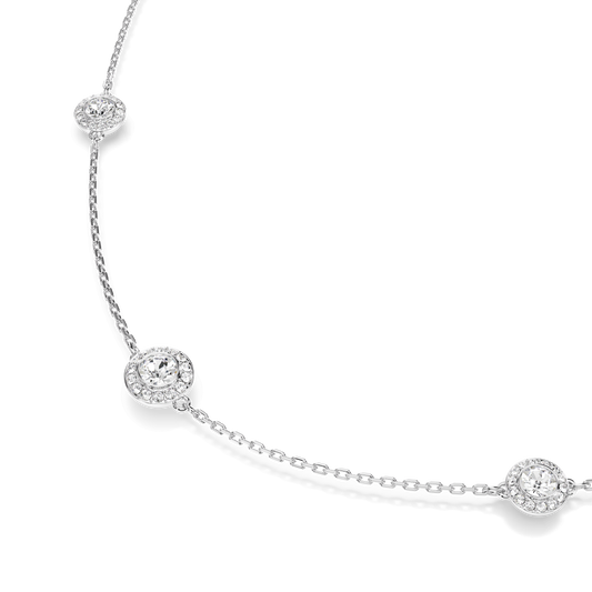 Una Angelic strandage, Round cut, White, Rhodium plated 5733197