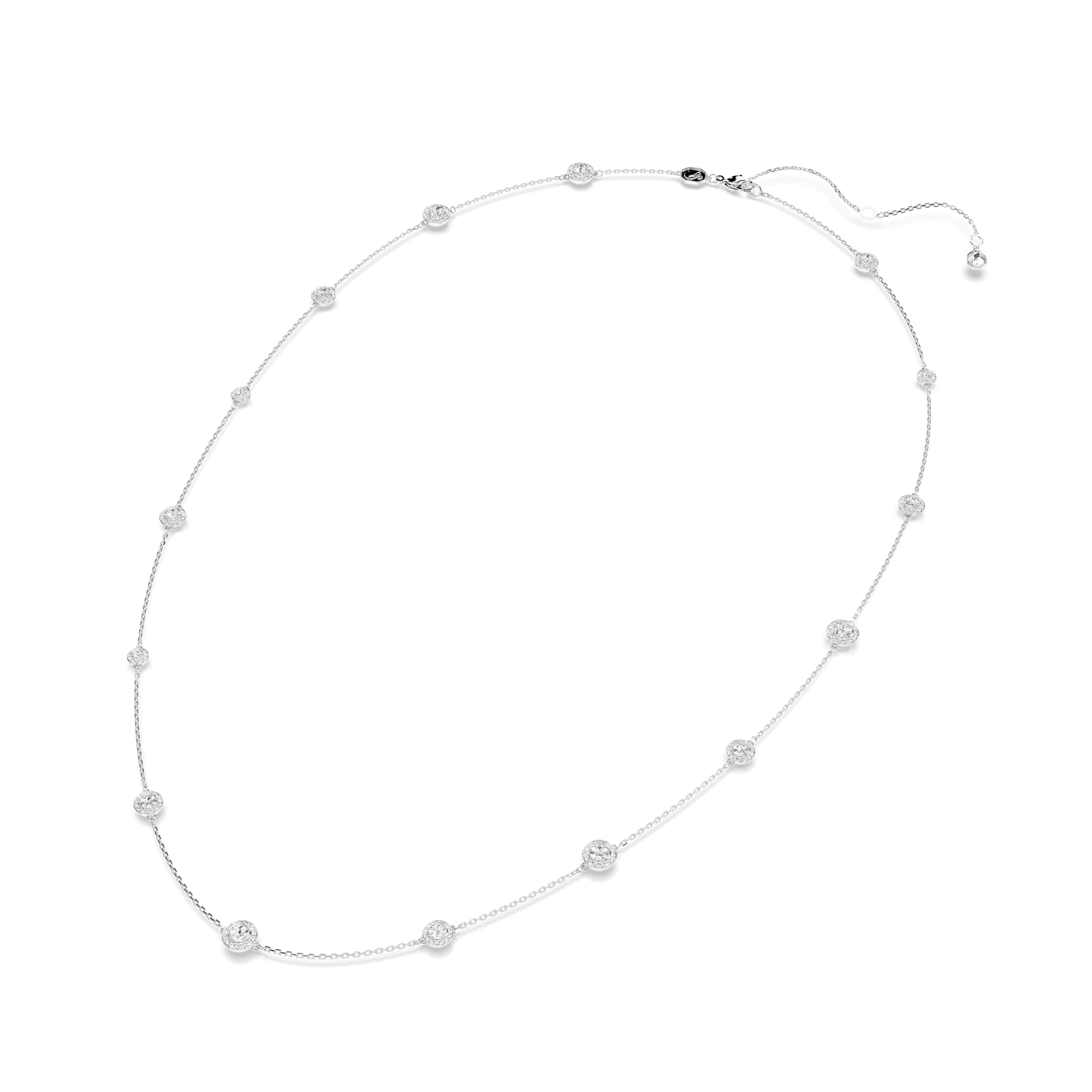 Una Angelic strandage, Round cut, White, Rhodium plated 5733197