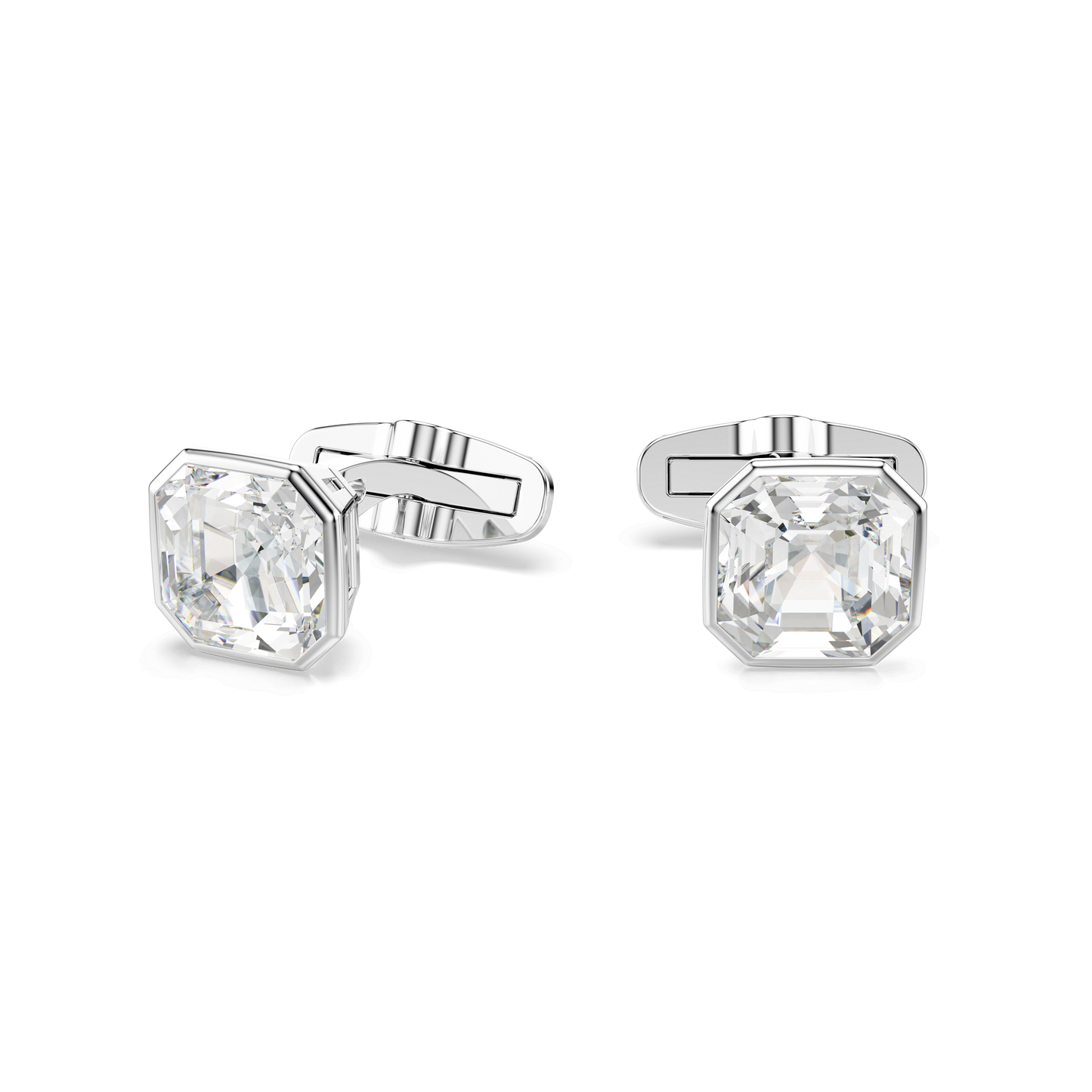 Millenia cufflinks, Octagon cut, White, Rhodium plated 5733306