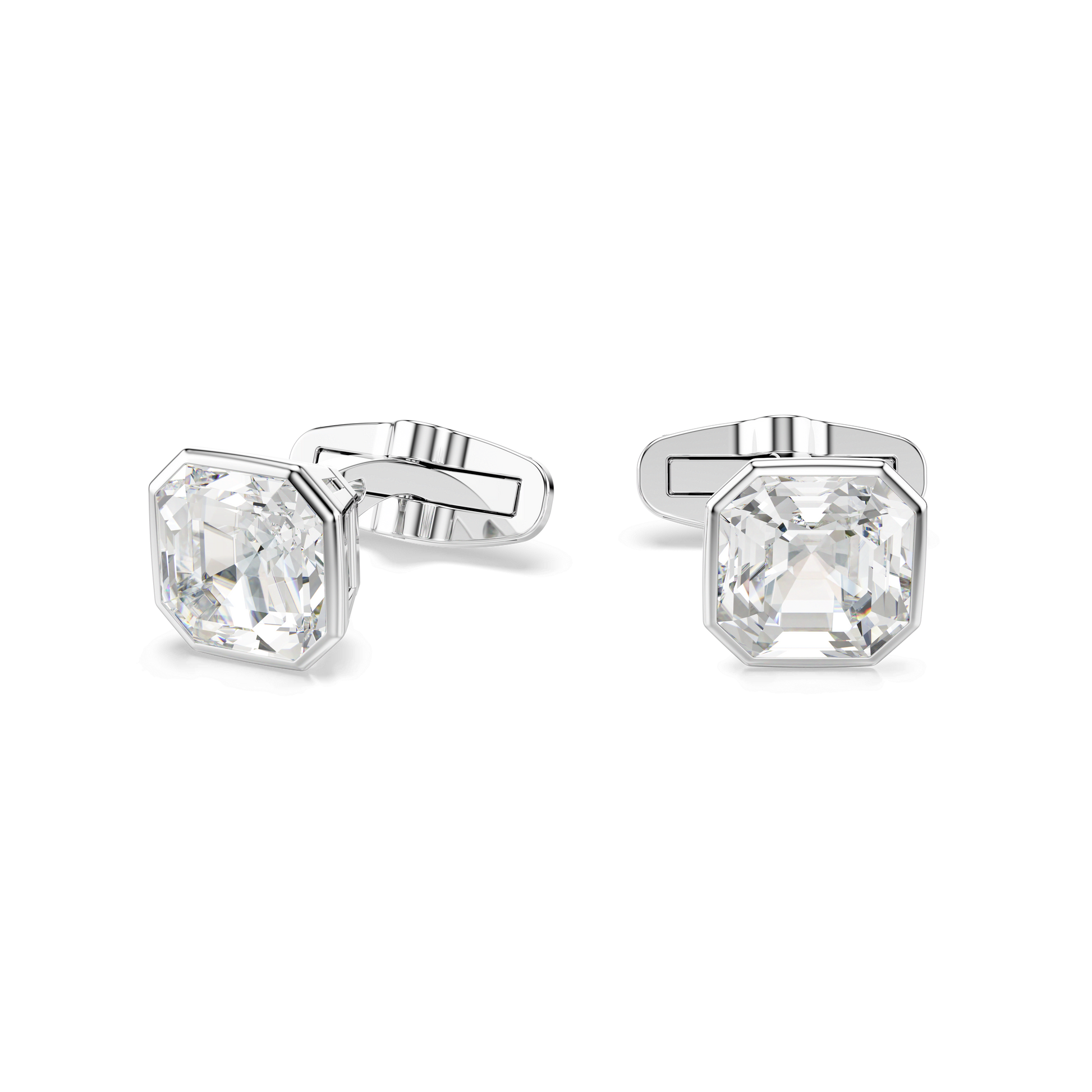 Millenia cufflinks, Octagon cut, White, Rhodium plated 5733306