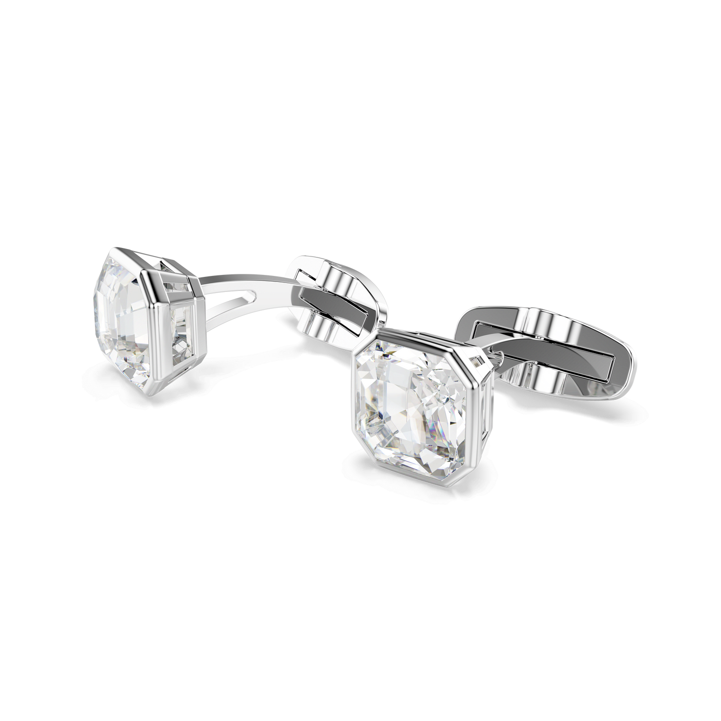 Millenia cufflinks, Octagon cut, White, Rhodium plated 5733306