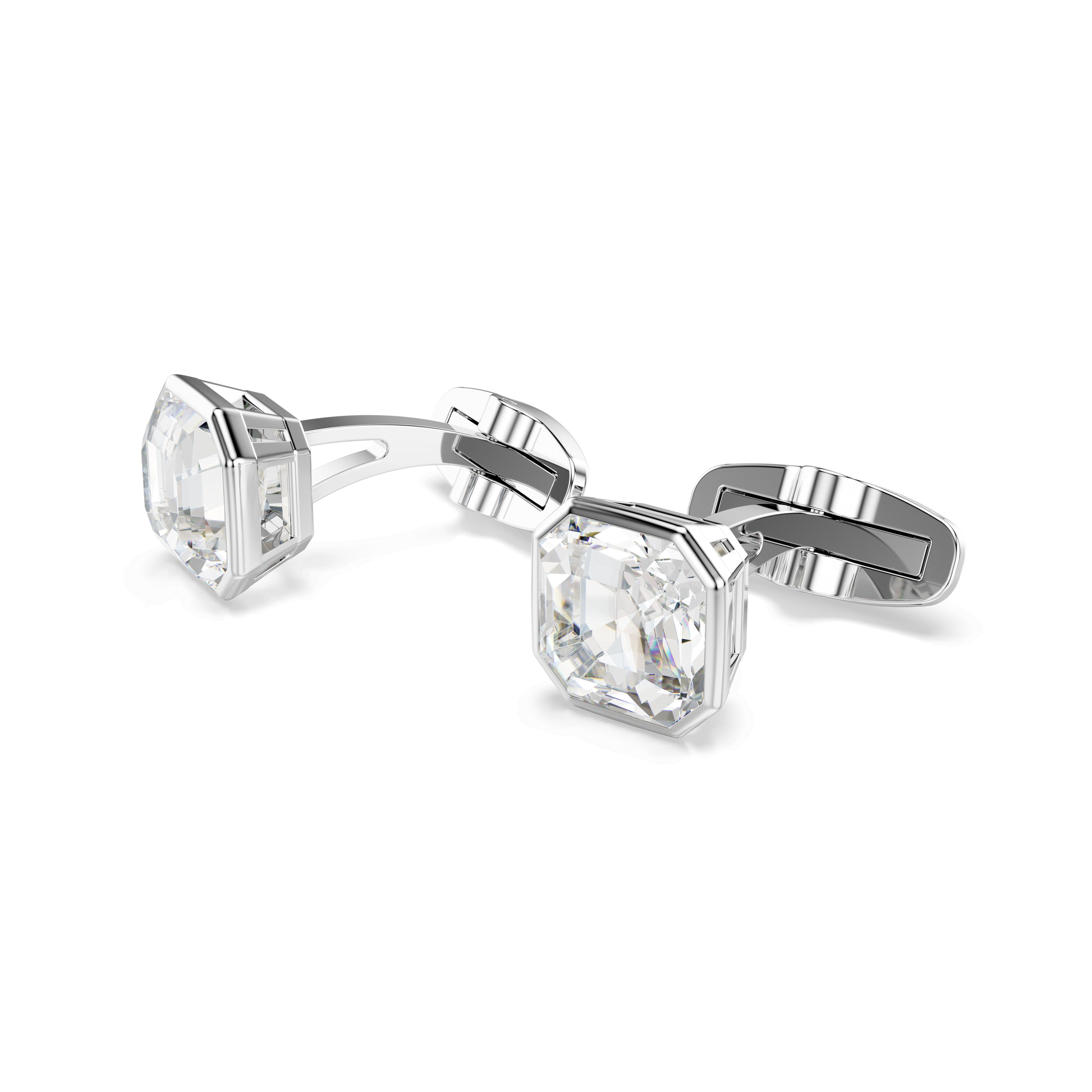 Millenia cufflinks, Octagon cut, White, Rhodium plated 5733306
