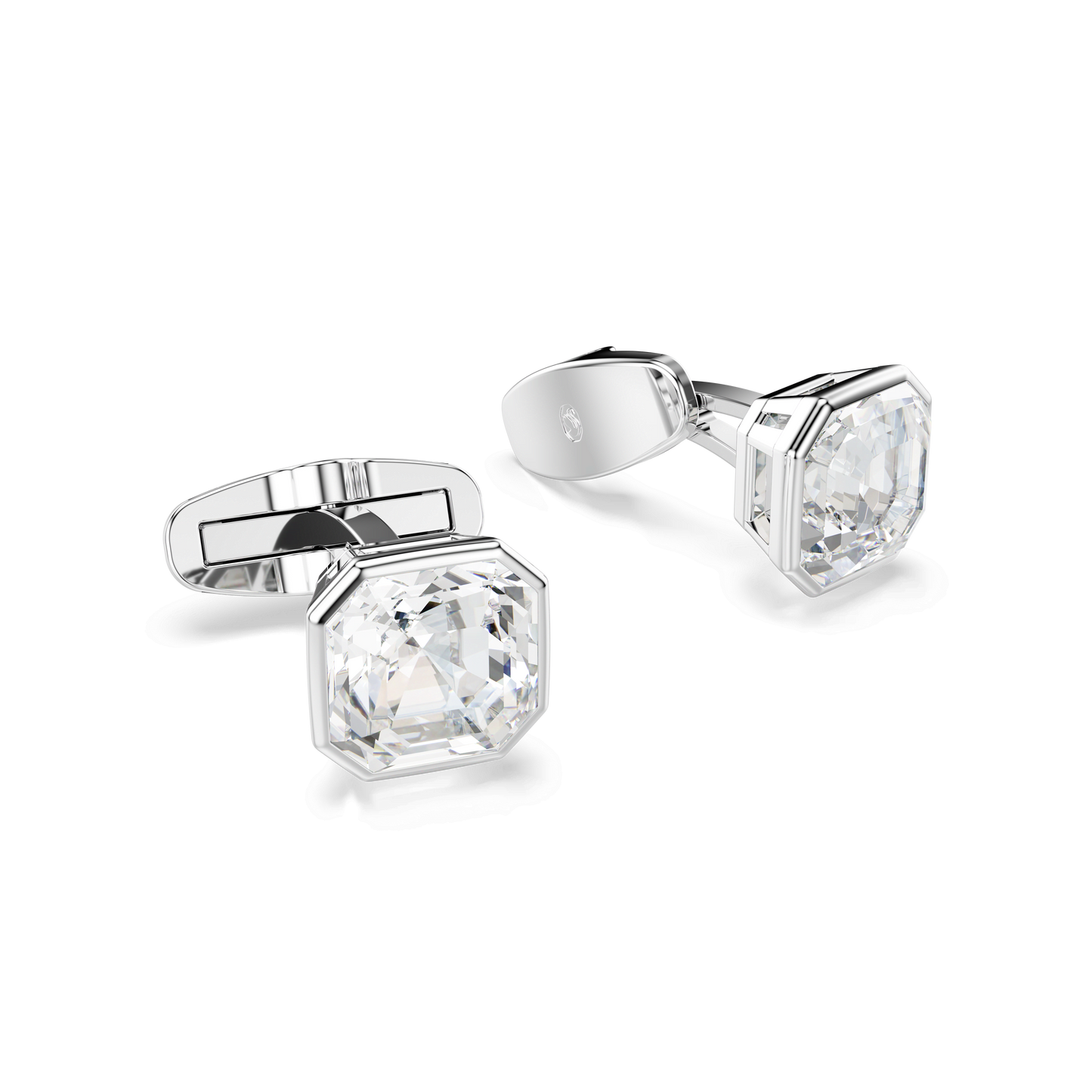 Millenia cufflinks, Octagon cut, White, Rhodium plated 5733306