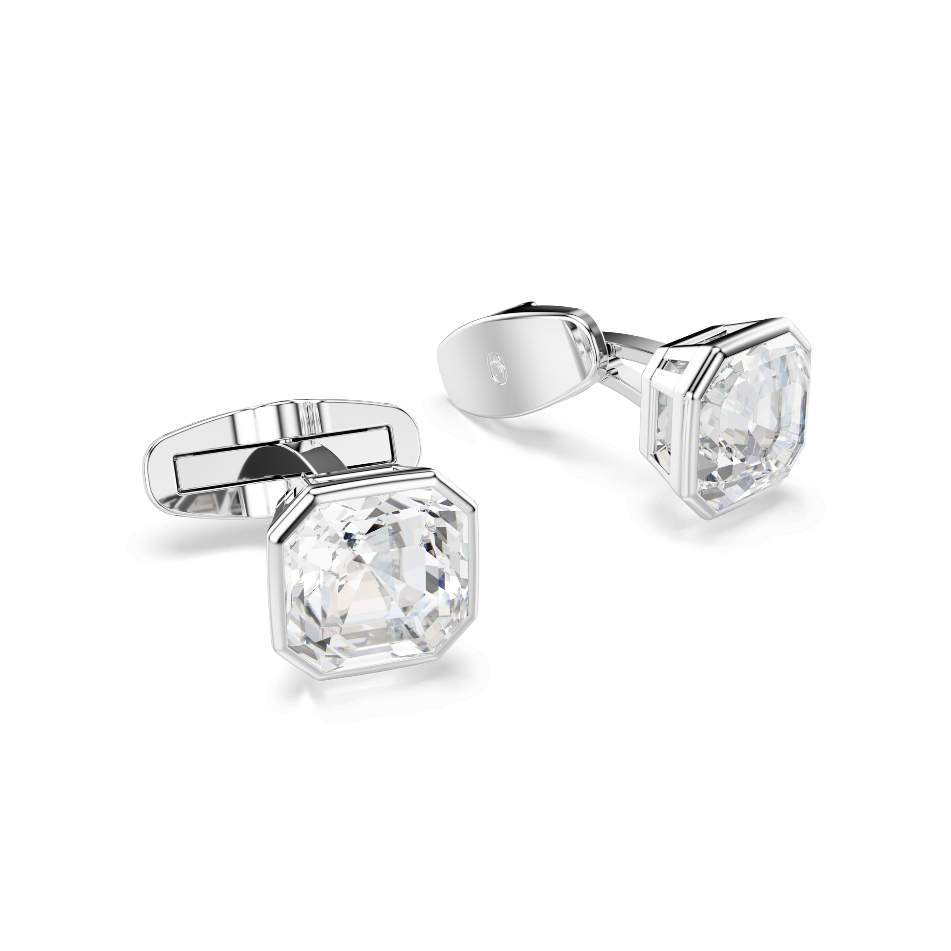 Millenia cufflinks, Octagon cut, White, Rhodium plated 5733306
