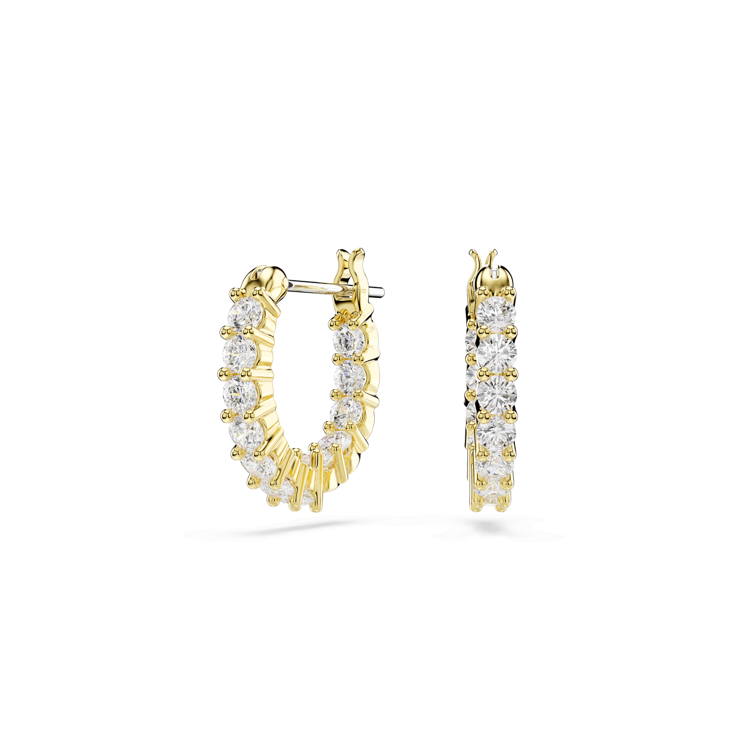 Matrix Vittore hoop earrings, Round cut, White, Gold-tone plated 5733398