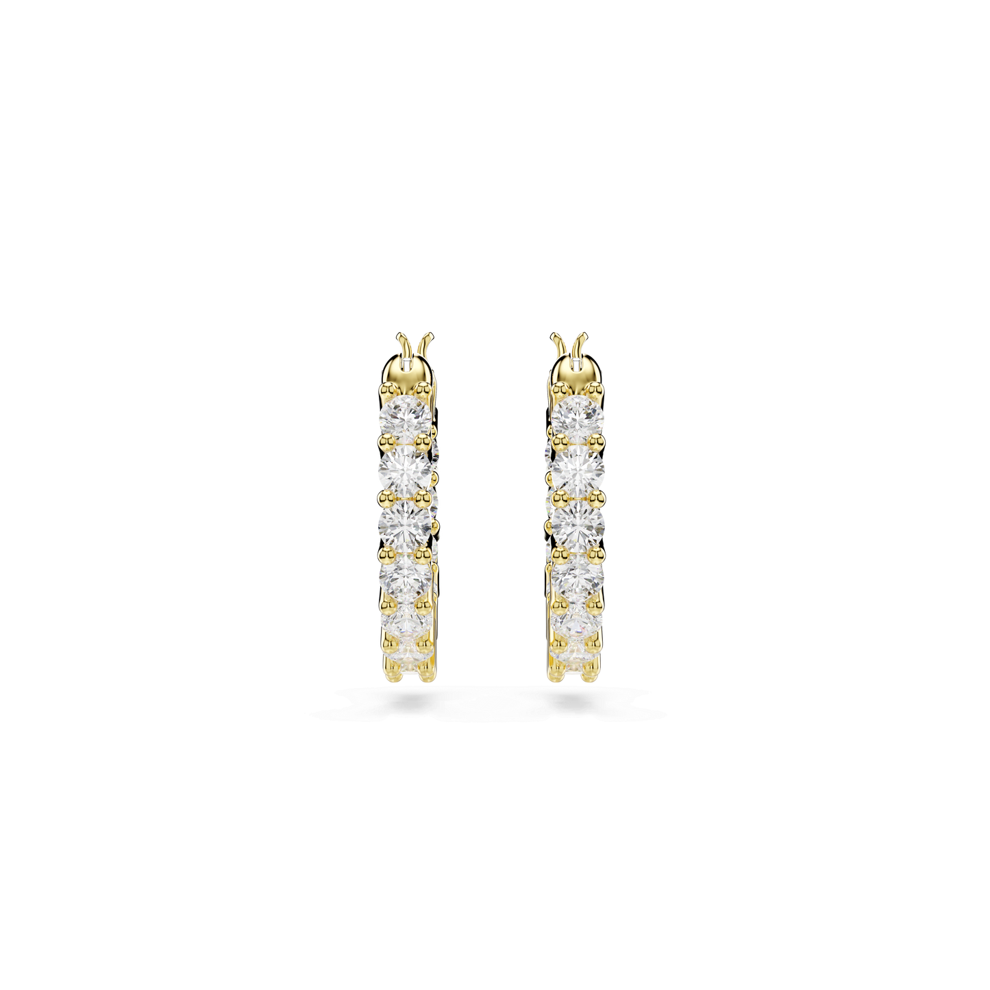Matrix Vittore hoop earrings, Round cut, White, Gold-tone plated 5733398