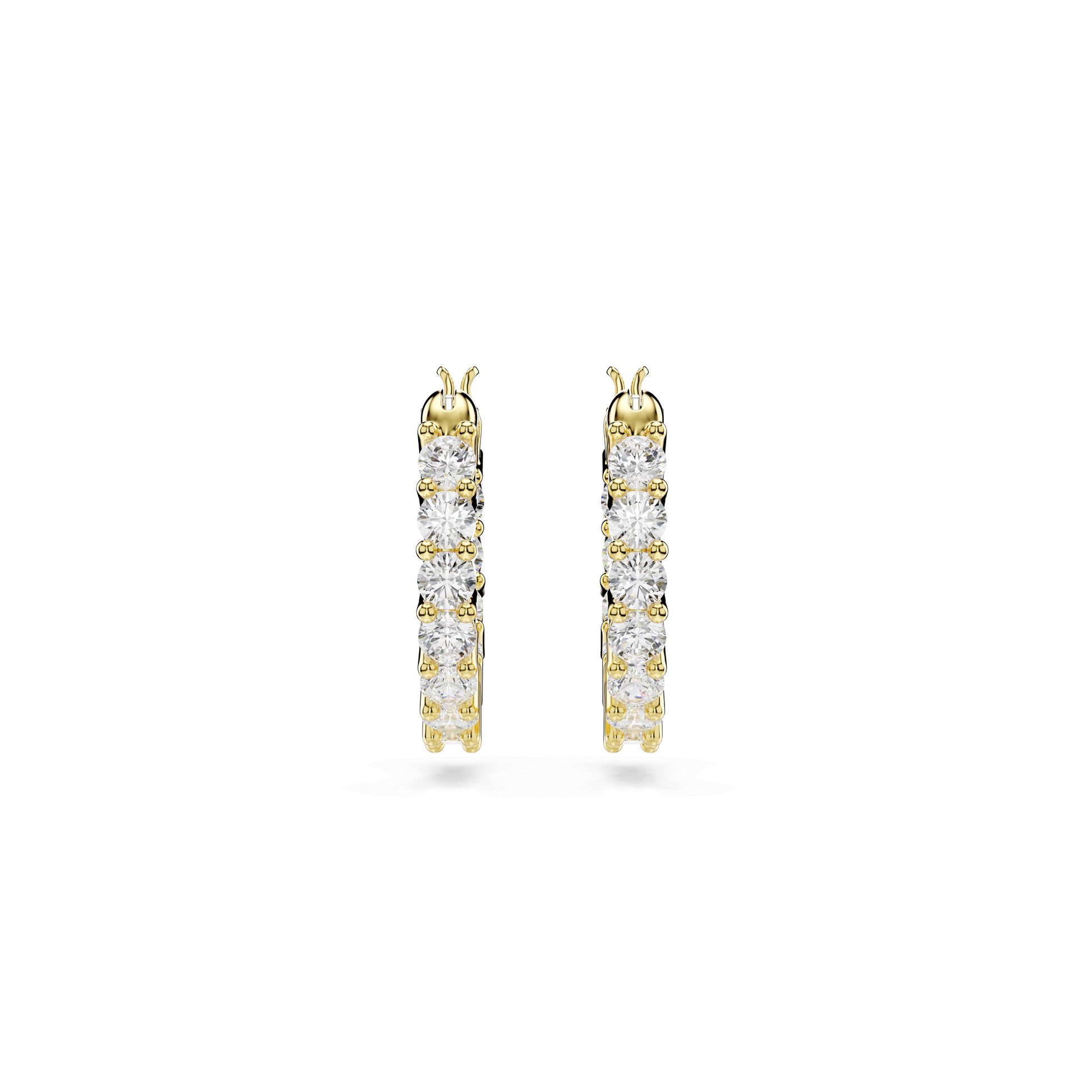 Matrix Vittore hoop earrings, Round cut, White, Gold-tone plated 5733398
