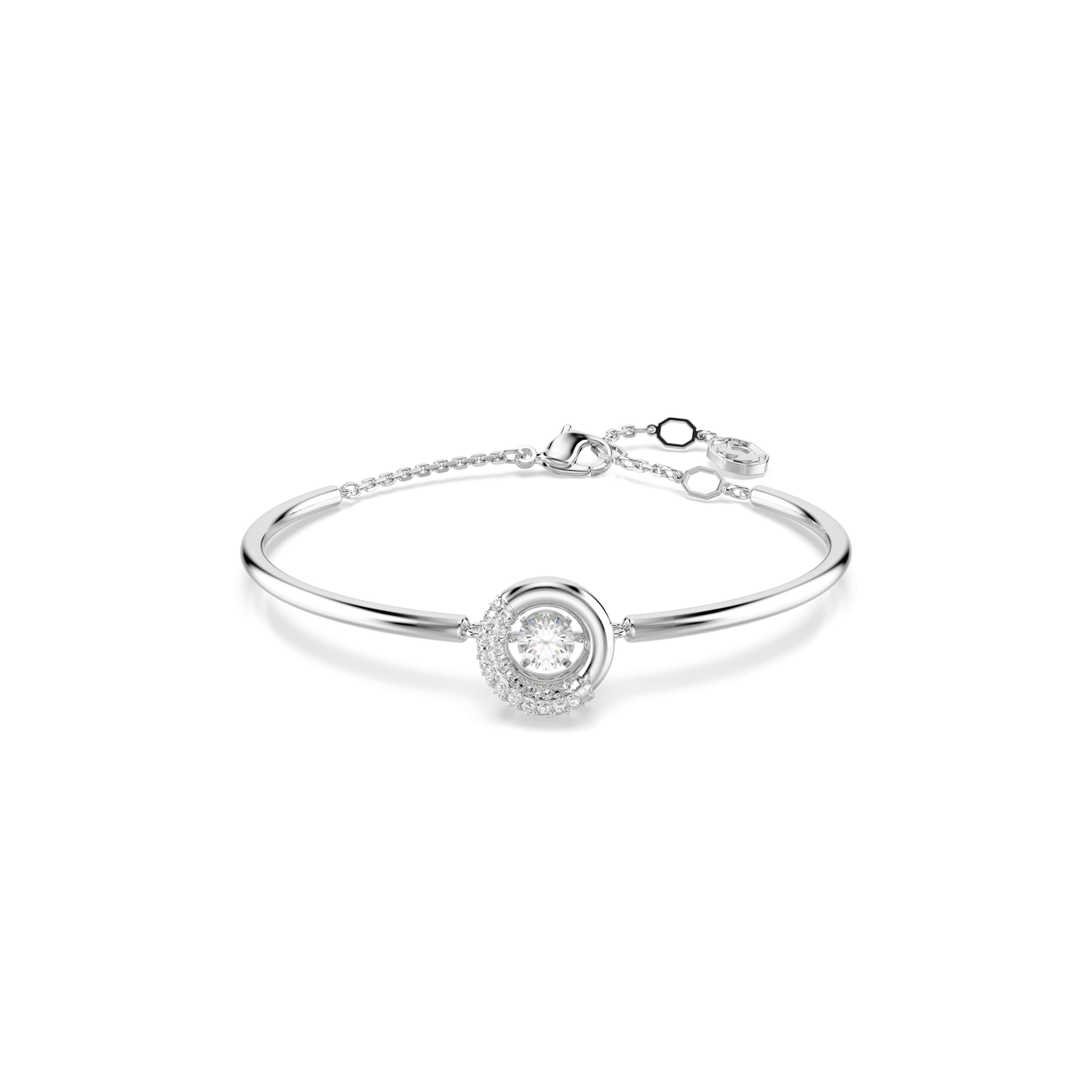 Dextera bangle, Round cut, White, Rhodium plated 5733399