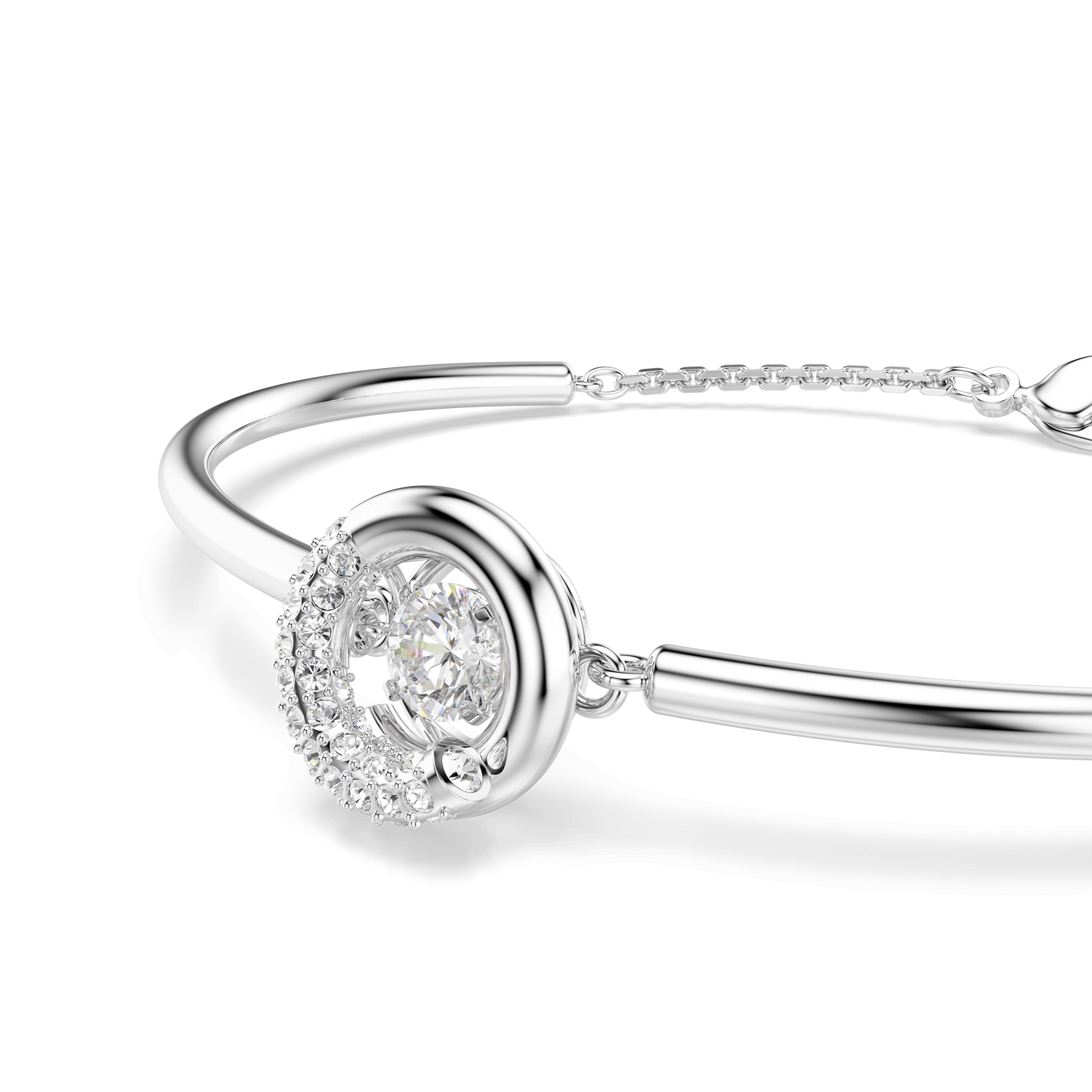 Dextera bangle, Round cut, White, Rhodium plated 5733399