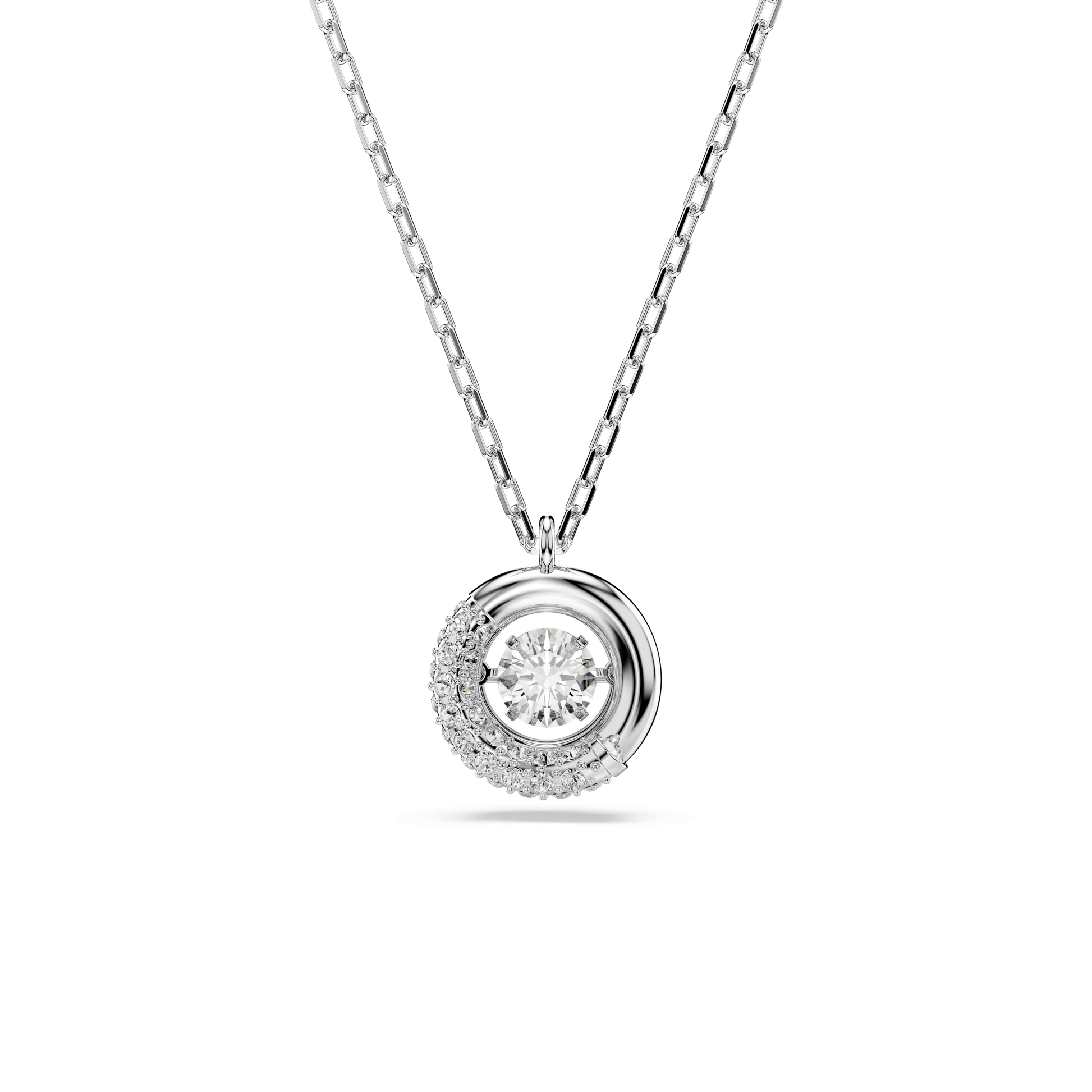 Dextera pendant, Round cut, White, Rhodium plated 5733400