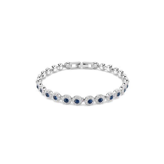 Una Angelic bracelet, Round cut, Blue, Rhodium plated 5733401