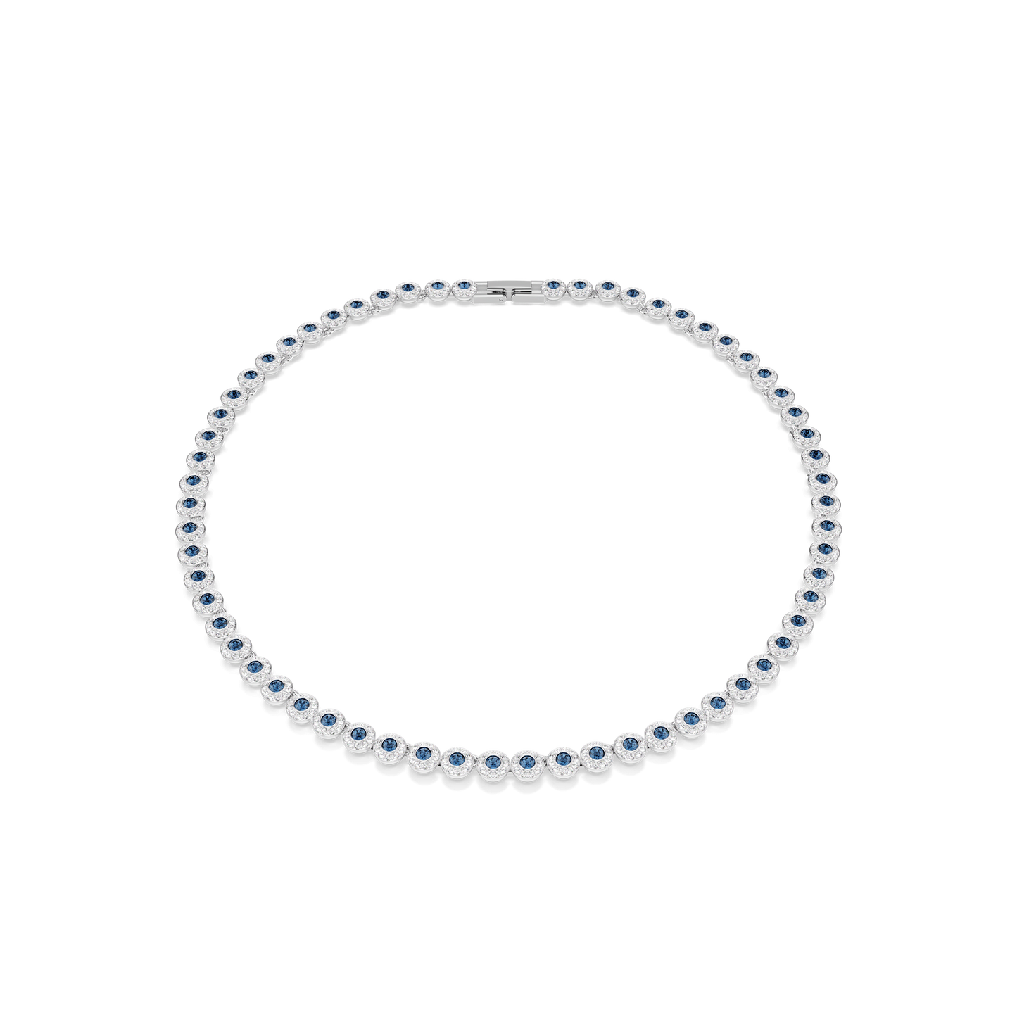 Una Angelic necklace, Round cut, Blue, Rhodium plated 5733402