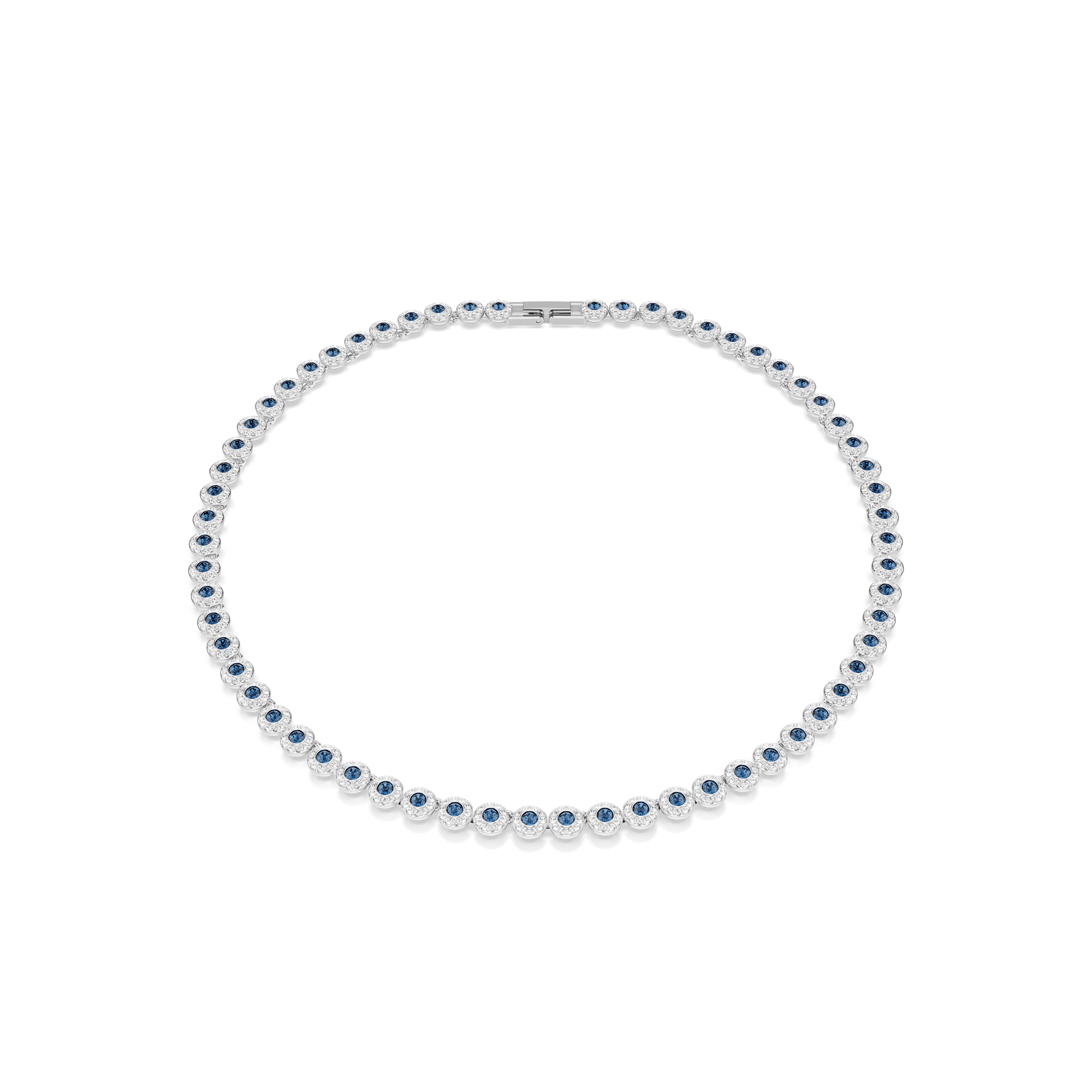 Una Angelic necklace, Round cut, Blue, Rhodium plated 5733402