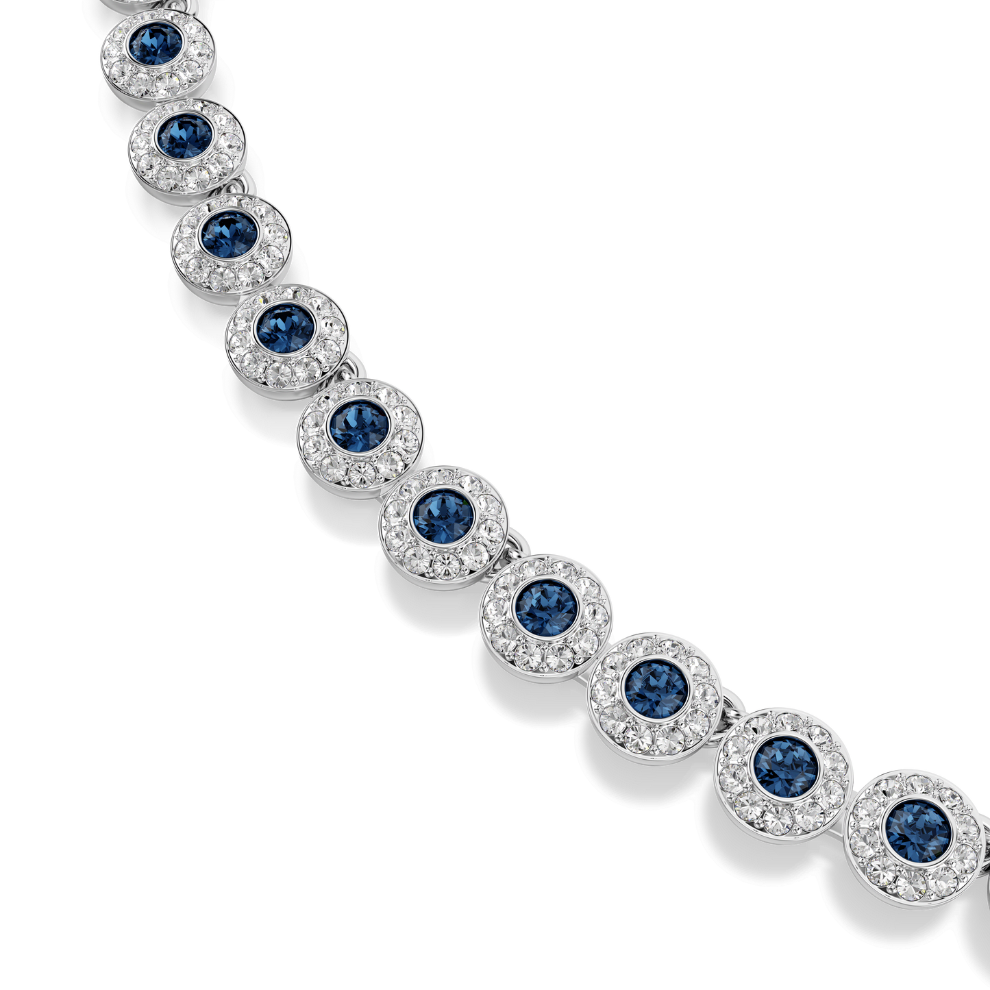 Una Angelic necklace, Round cut, Blue, Rhodium plated 5733402