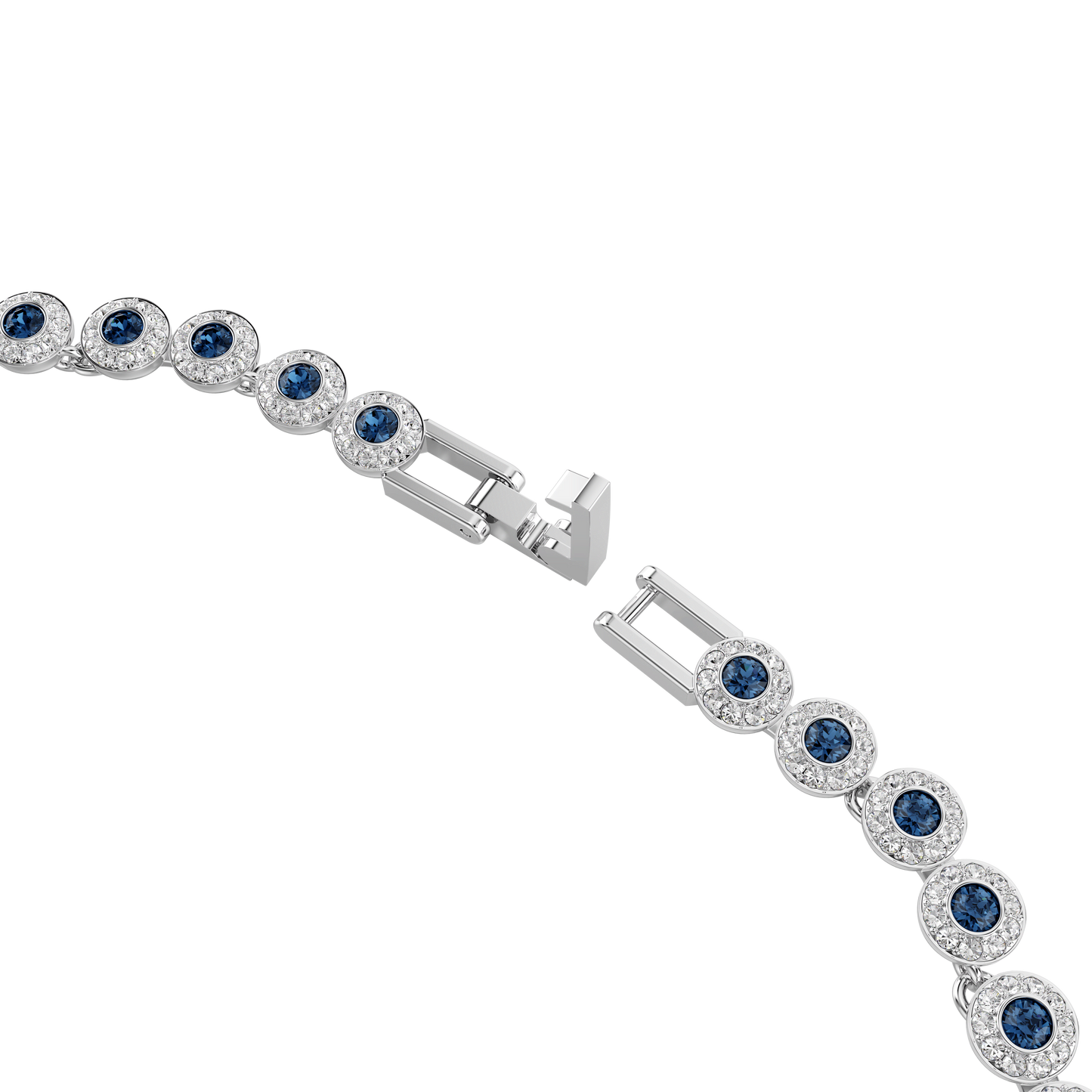 Una Angelic necklace, Round cut, Blue, Rhodium plated 5733402