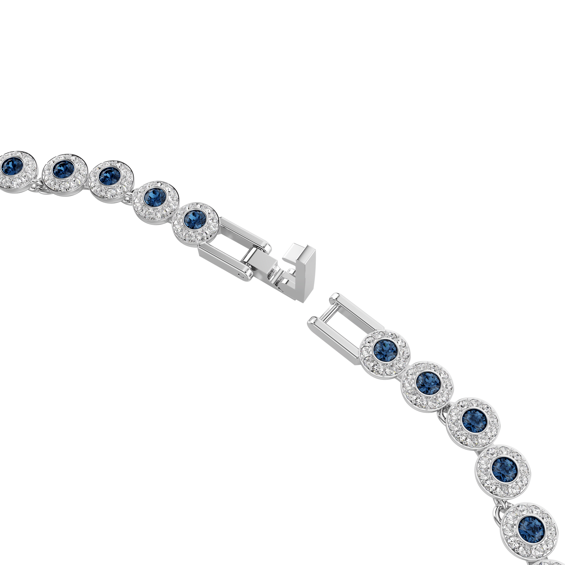 Una Angelic necklace, Round cut, Blue, Rhodium plated 5733402